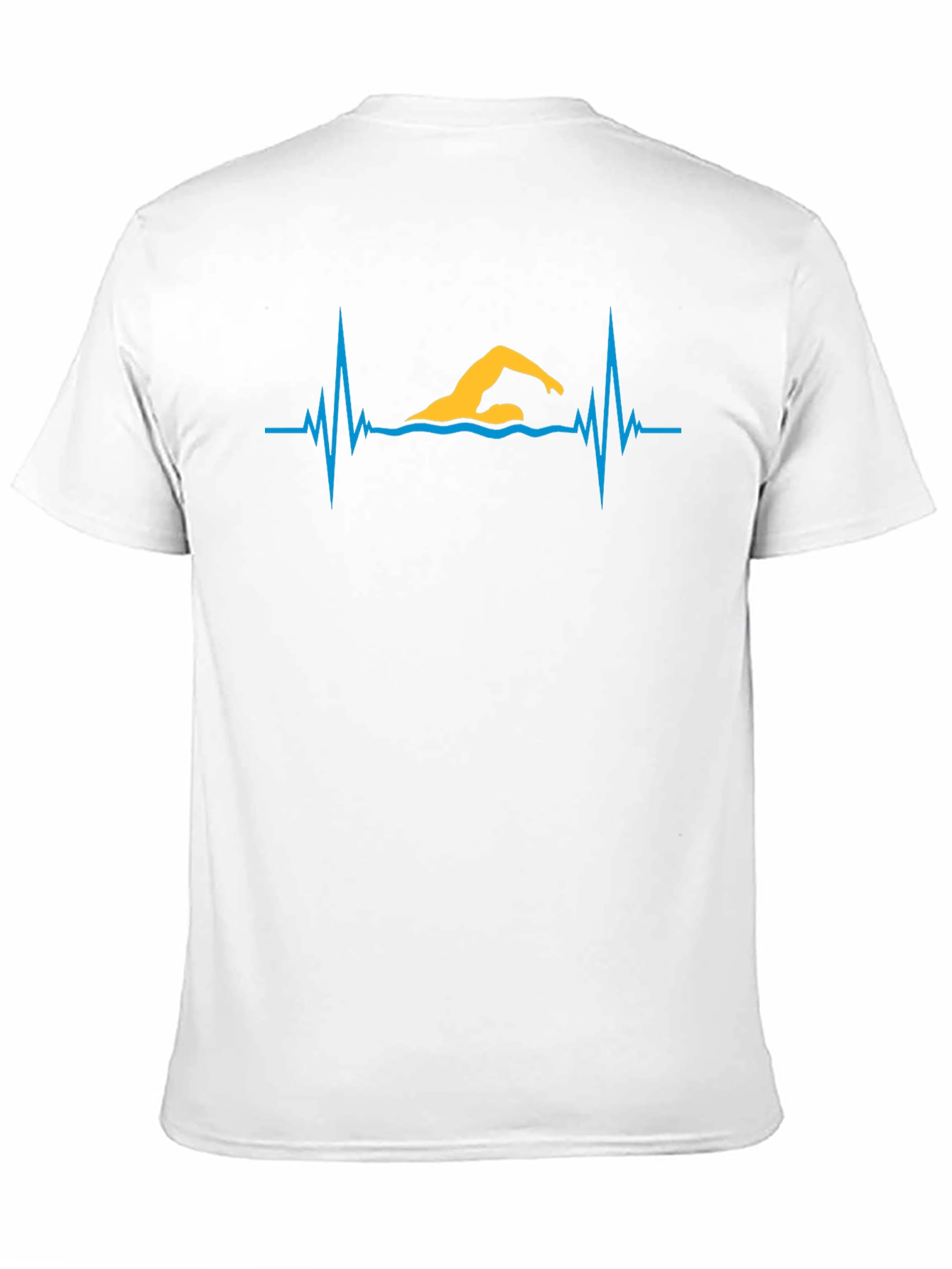 Black Swimmer Heartbeat Graphic Tee - Black Cotton T-Shirt view 11