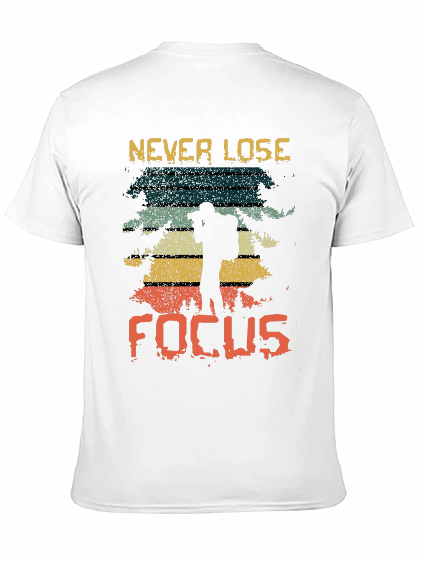 Black Never Lose Focus Retro Graphic Tee view 11
