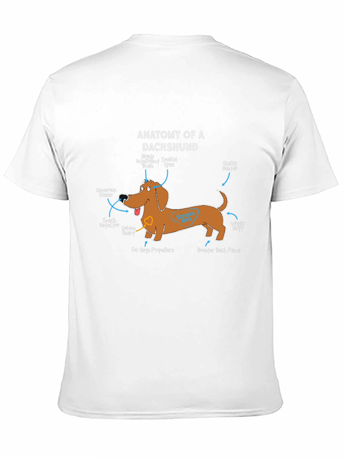 Black Anatomy of a Dachshund Funny Dog T-Shirt view 11