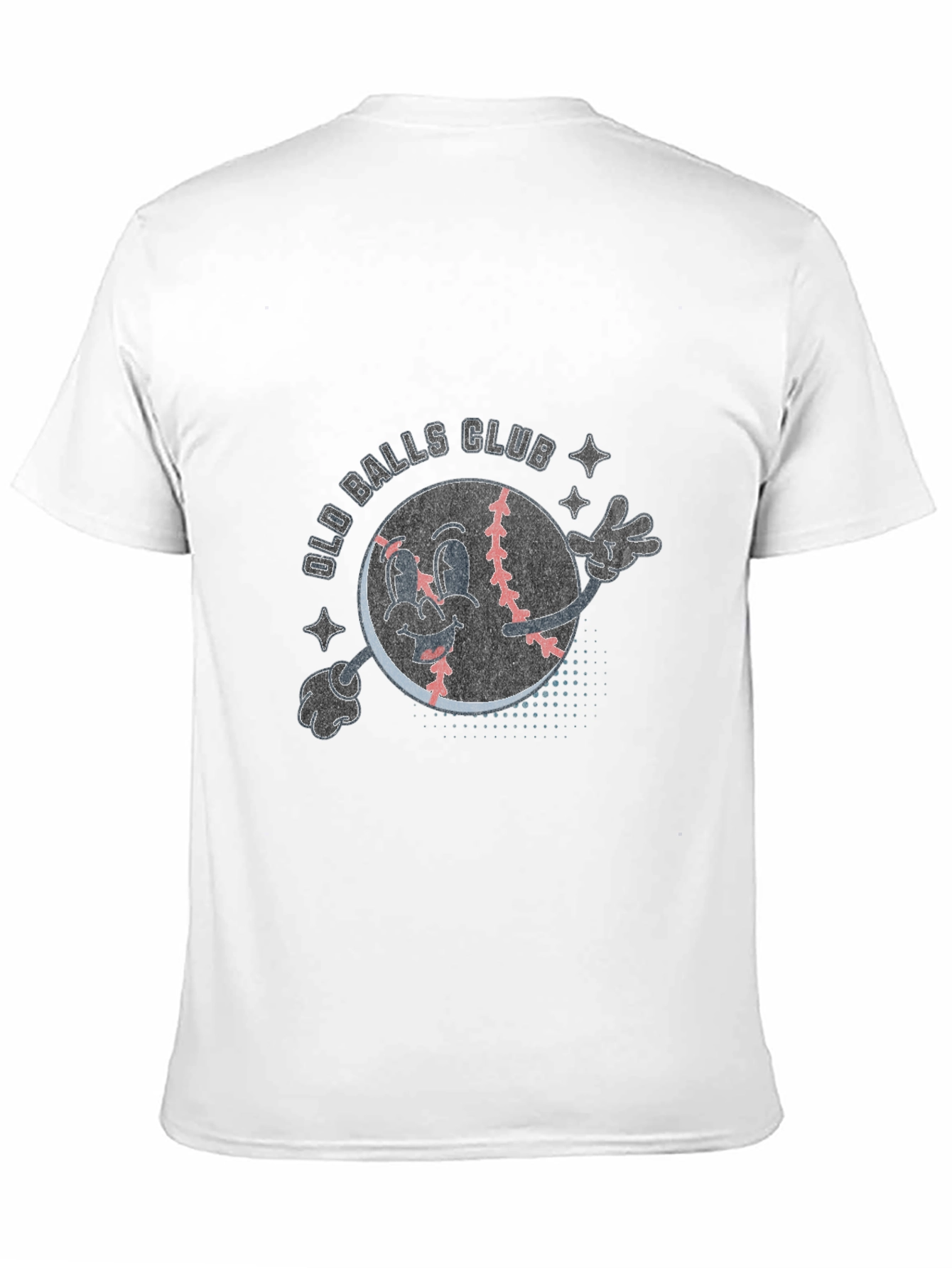 Black Old Balls Club Cartoon Baseball T-Shirt view 11