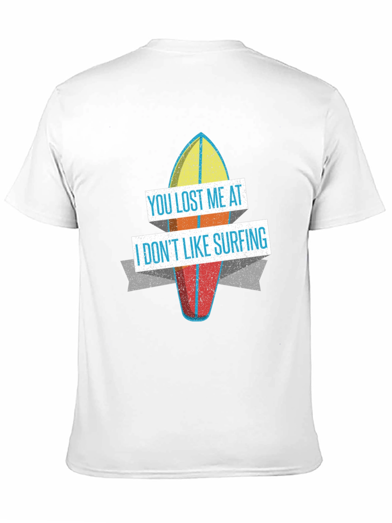 Black Funny "You Lost Me at Surfing" Graphic T-Shirt view 11