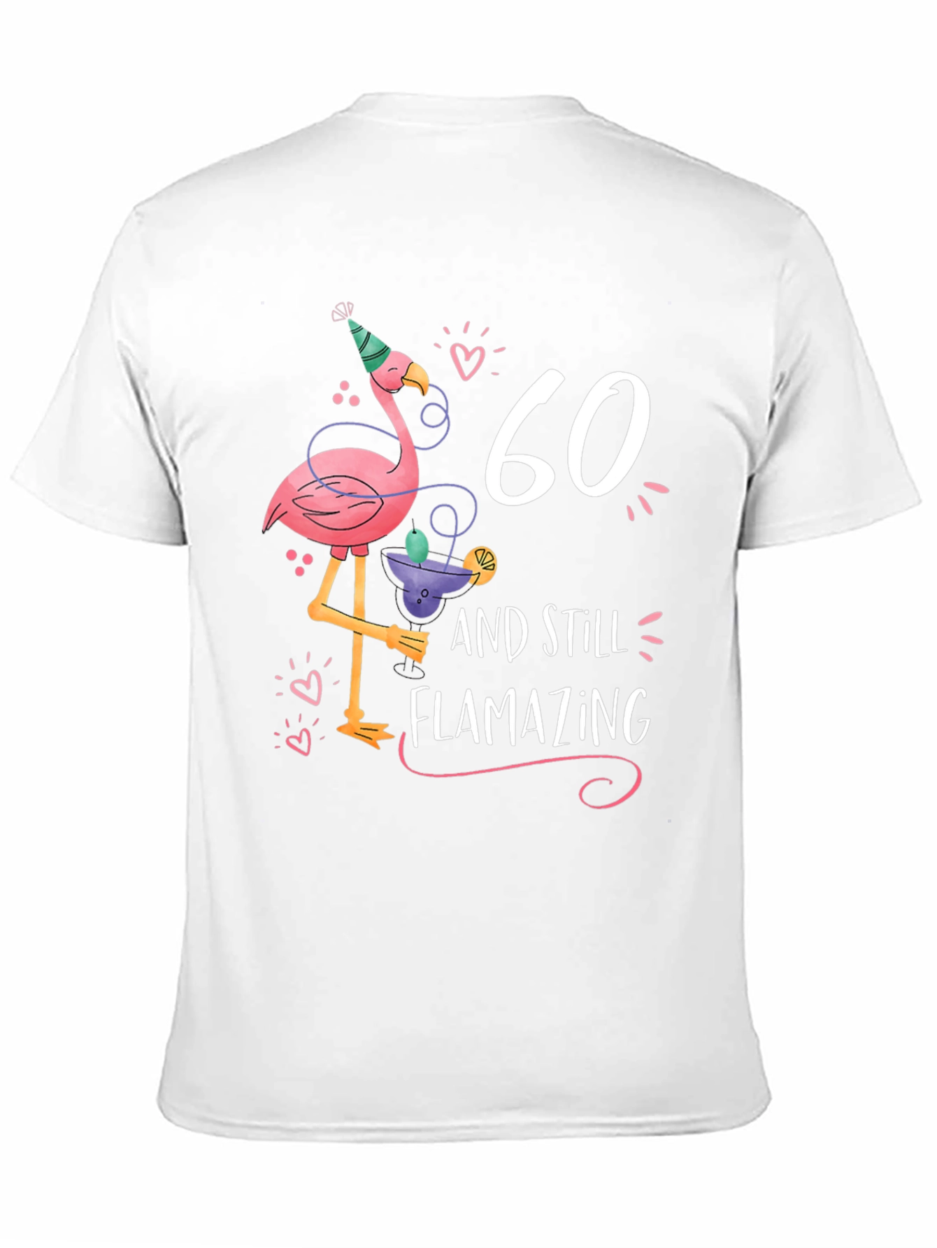 Black 60th Birthday Flamingo T-Shirt - Flamazing Gift Idea view 11