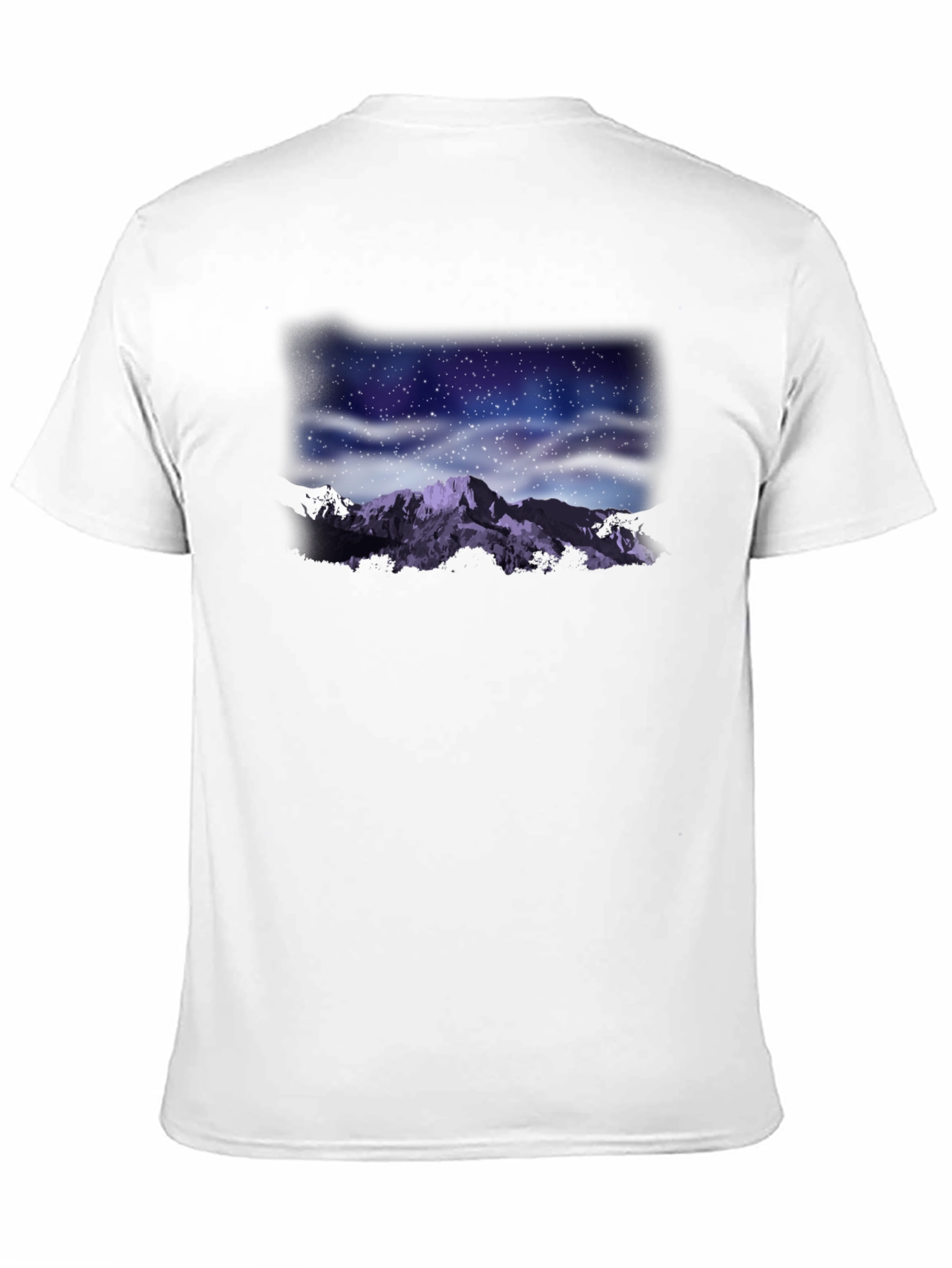 Black Night Sky Mountain Graphic Tee - Black view 11