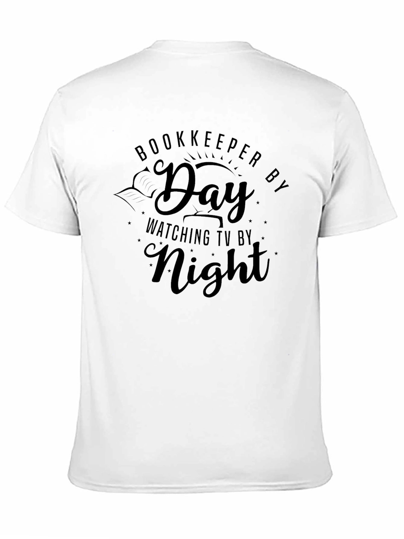 Black Bookkeeper by Day, TV by Night Black T-Shirt view 11