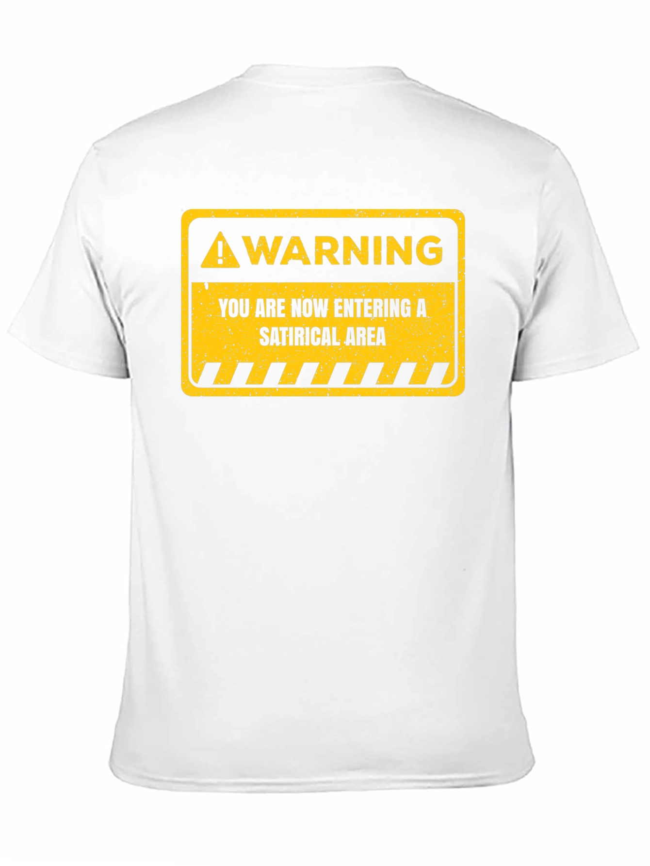 Black Satirical Area Warning Graphic Tee - Funny Humor T-Shirt view 11