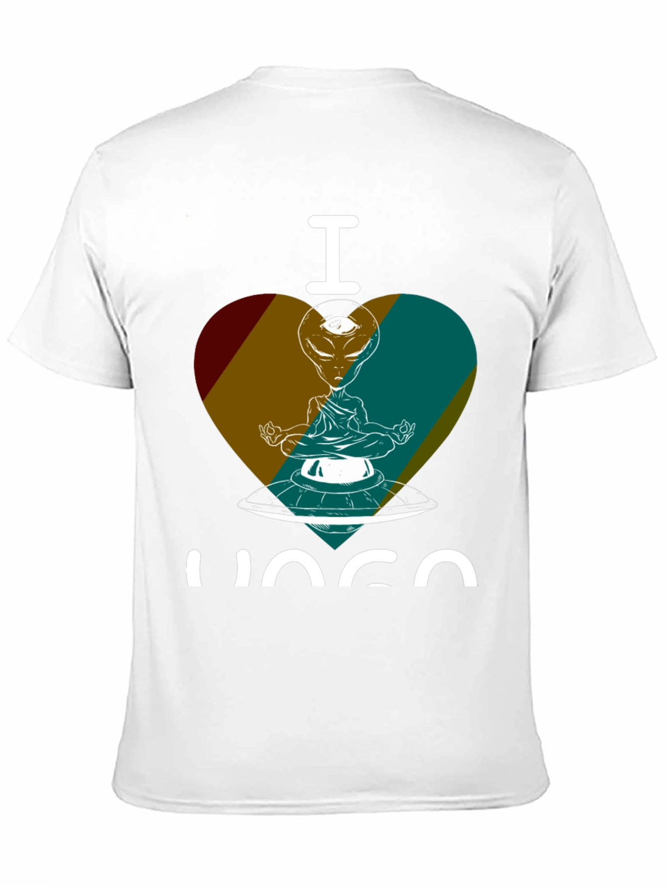 Black I Love Yoga Alien UFO Graphic Tee - Meditating in Space! view 11