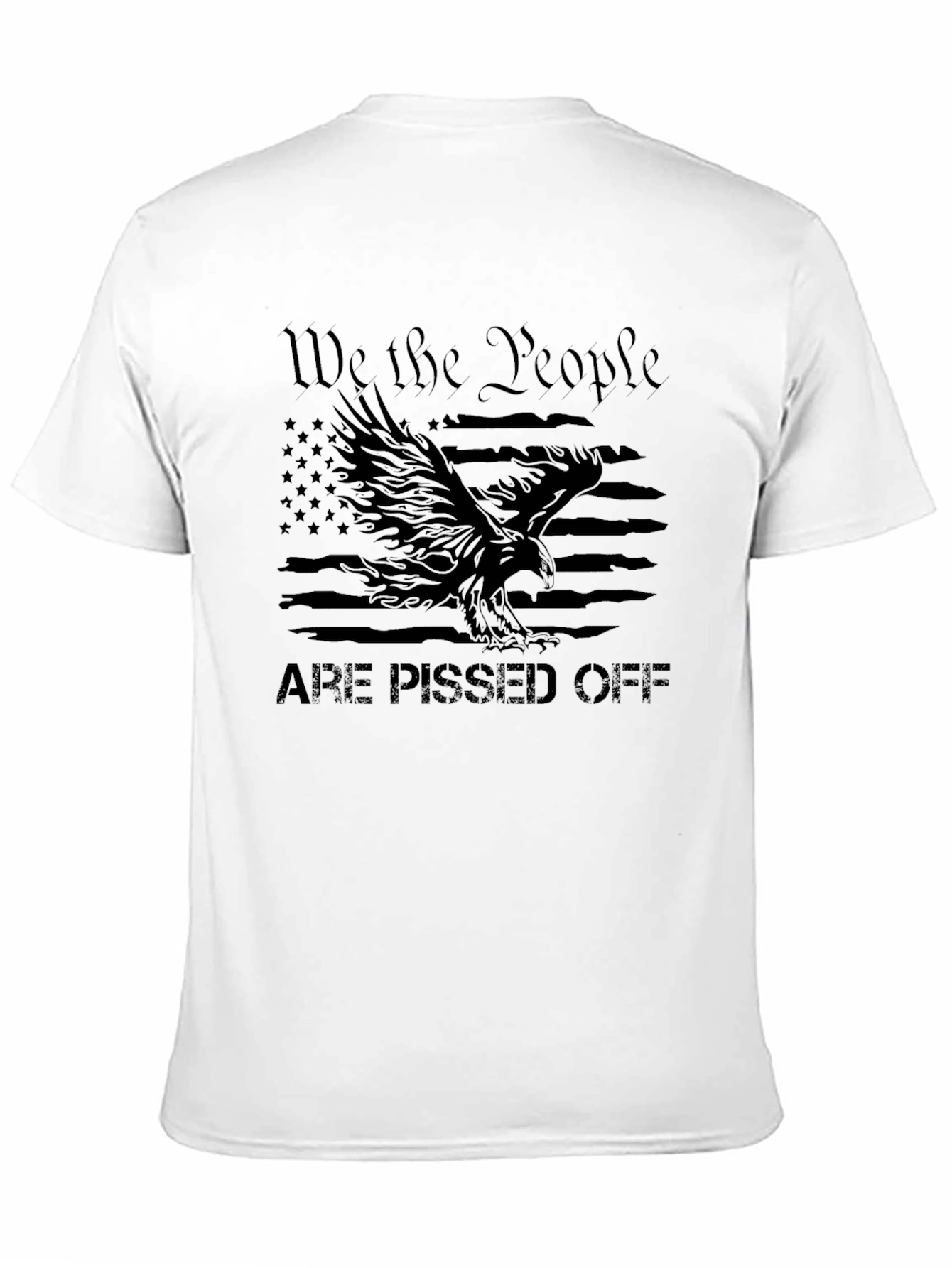 Black We The People Are Pissed Off Eagle USA Flag T-Shirt view 11