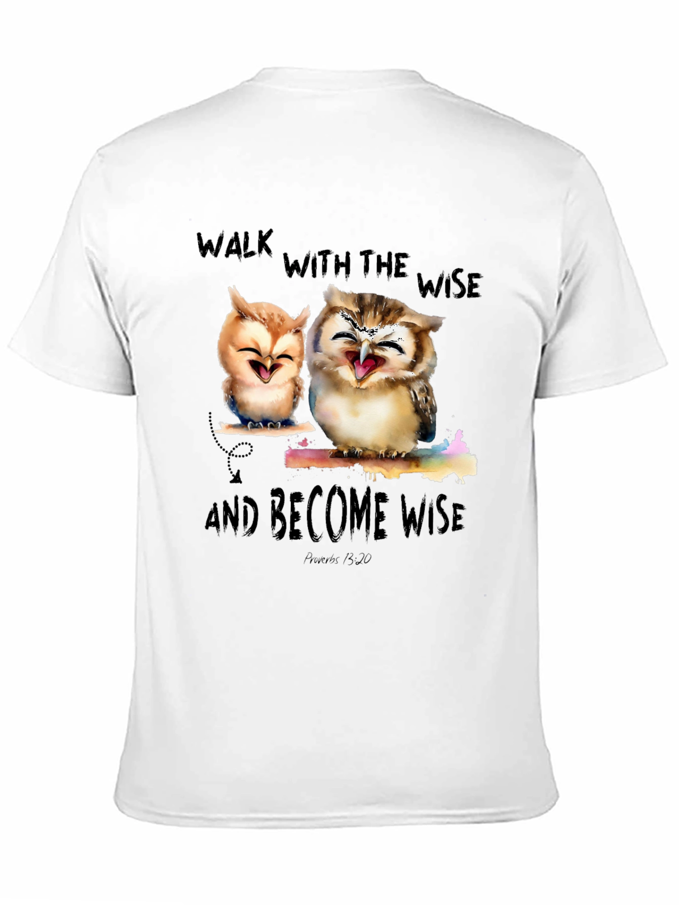 Black Wise Owls Graphic T-Shirt - Walk With The Wise view 11