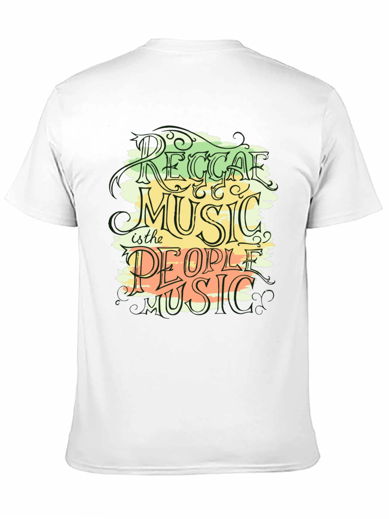 Black Reggae Music Graphic Black T-Shirt view 11