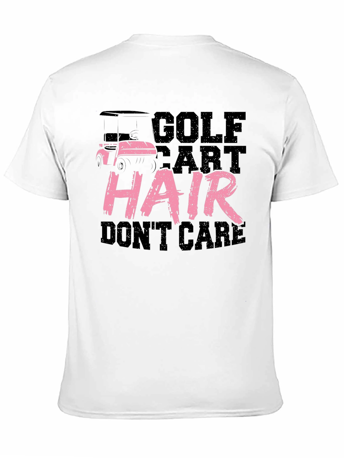 Black Golf Cart Hair Don't Care Tee view 11