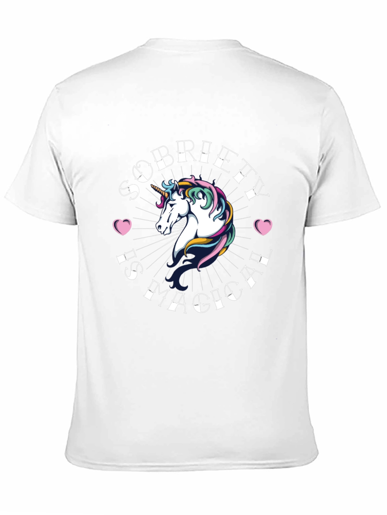 Black Sobriety Is Magical Unicorn T-Shirt - Black view 11