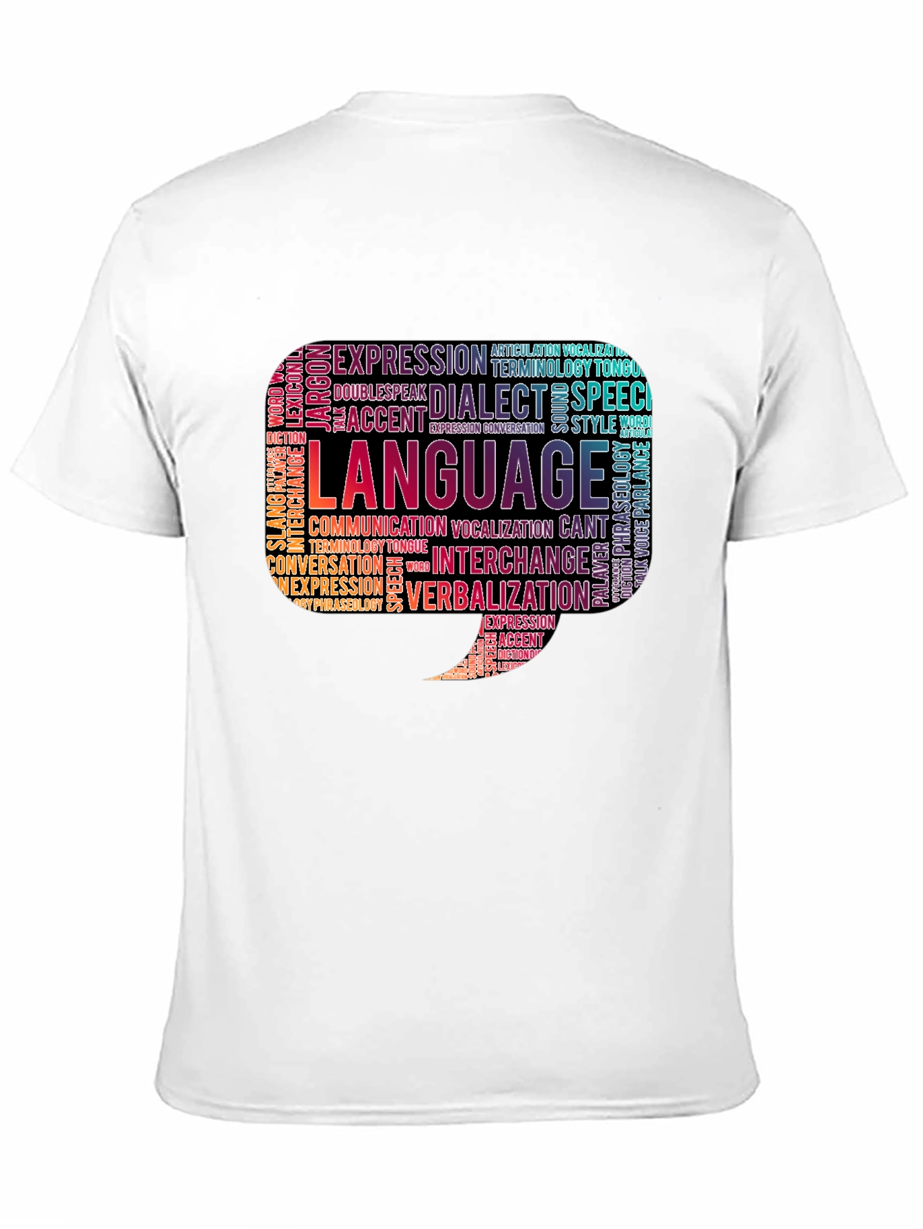Black Language Word Cloud Graphic Tee view 11