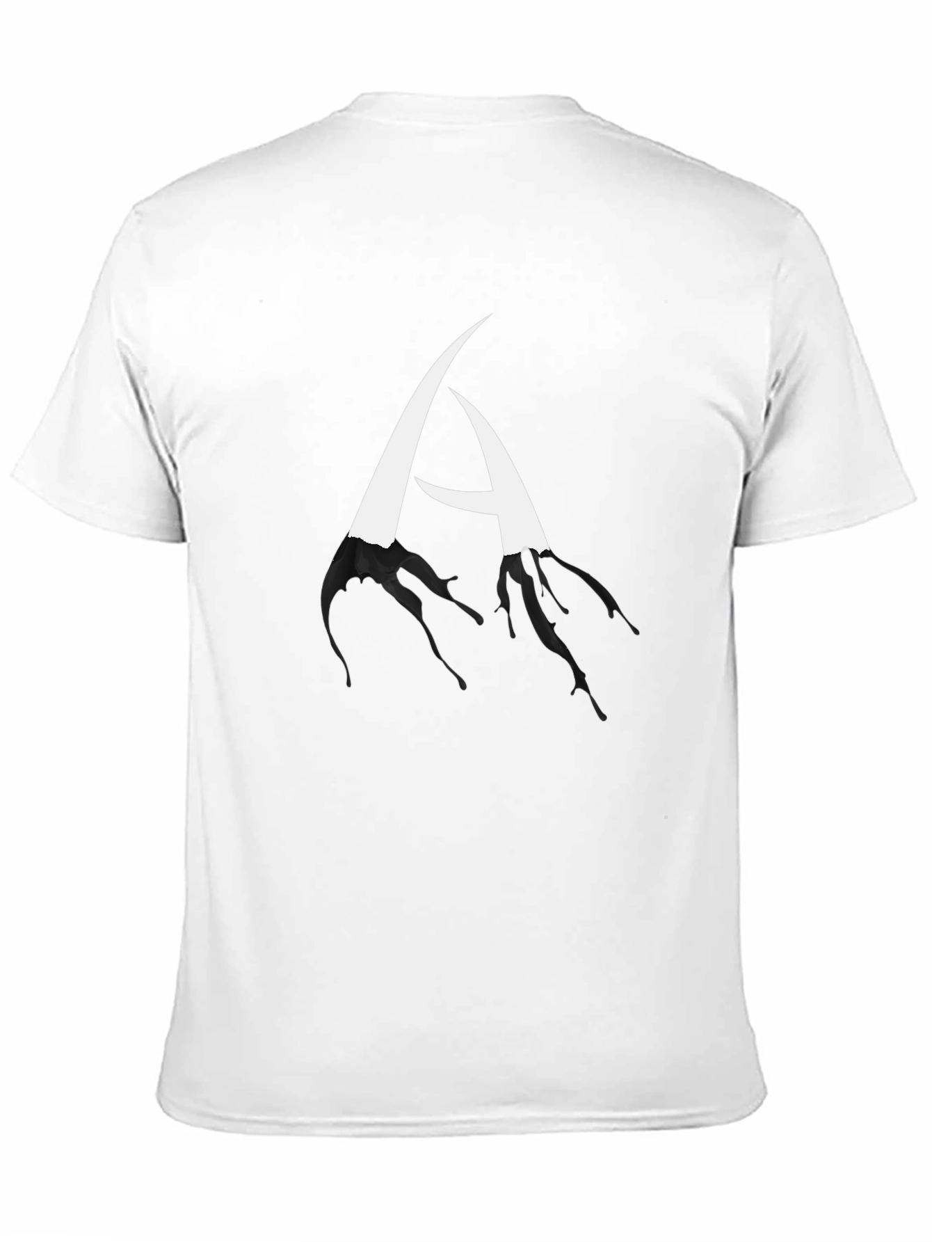 Black Abstract Letter A Black T-Shirt view 11