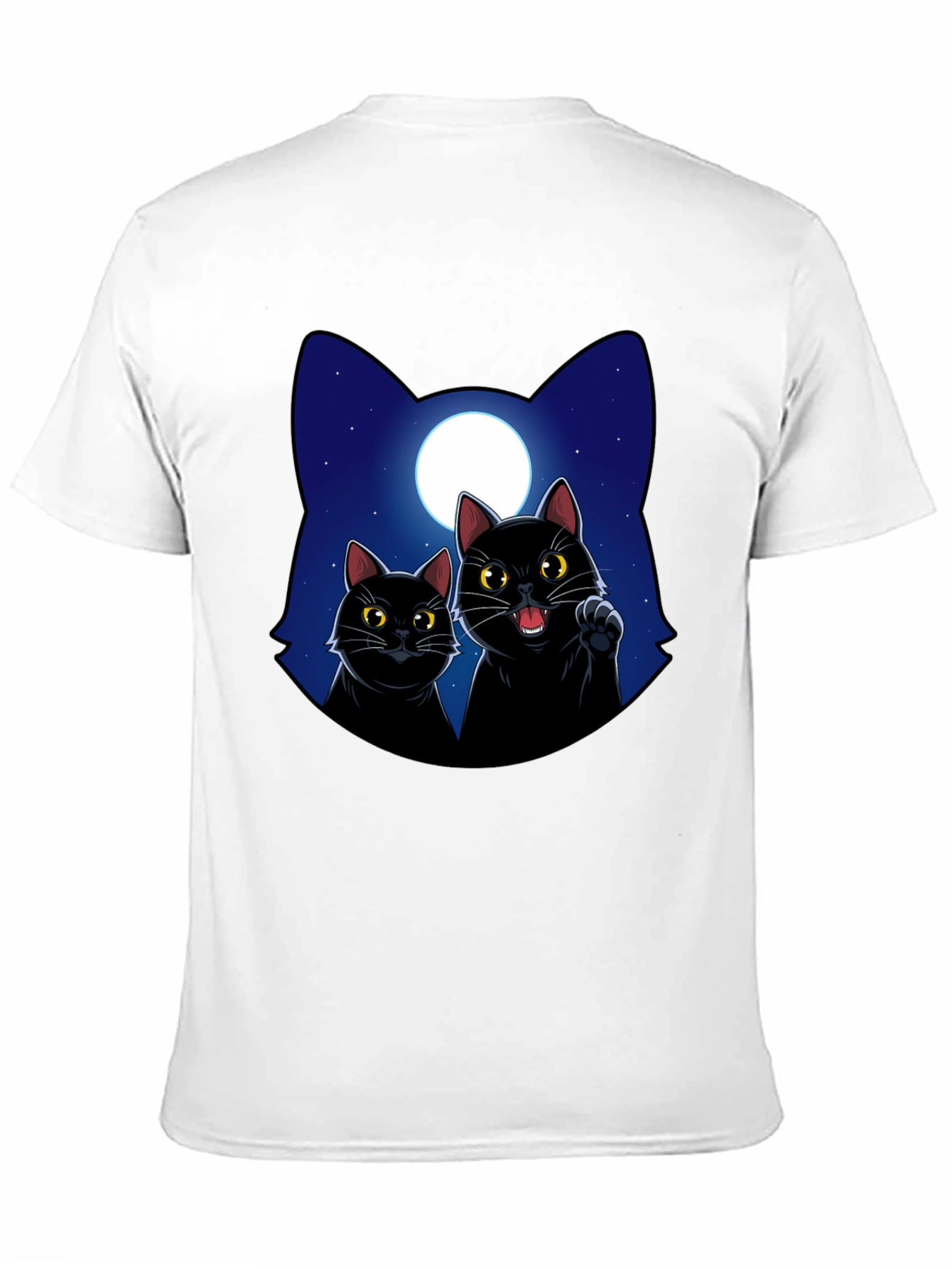 Black Black Cat Moon Graphic T-Shirt view 11