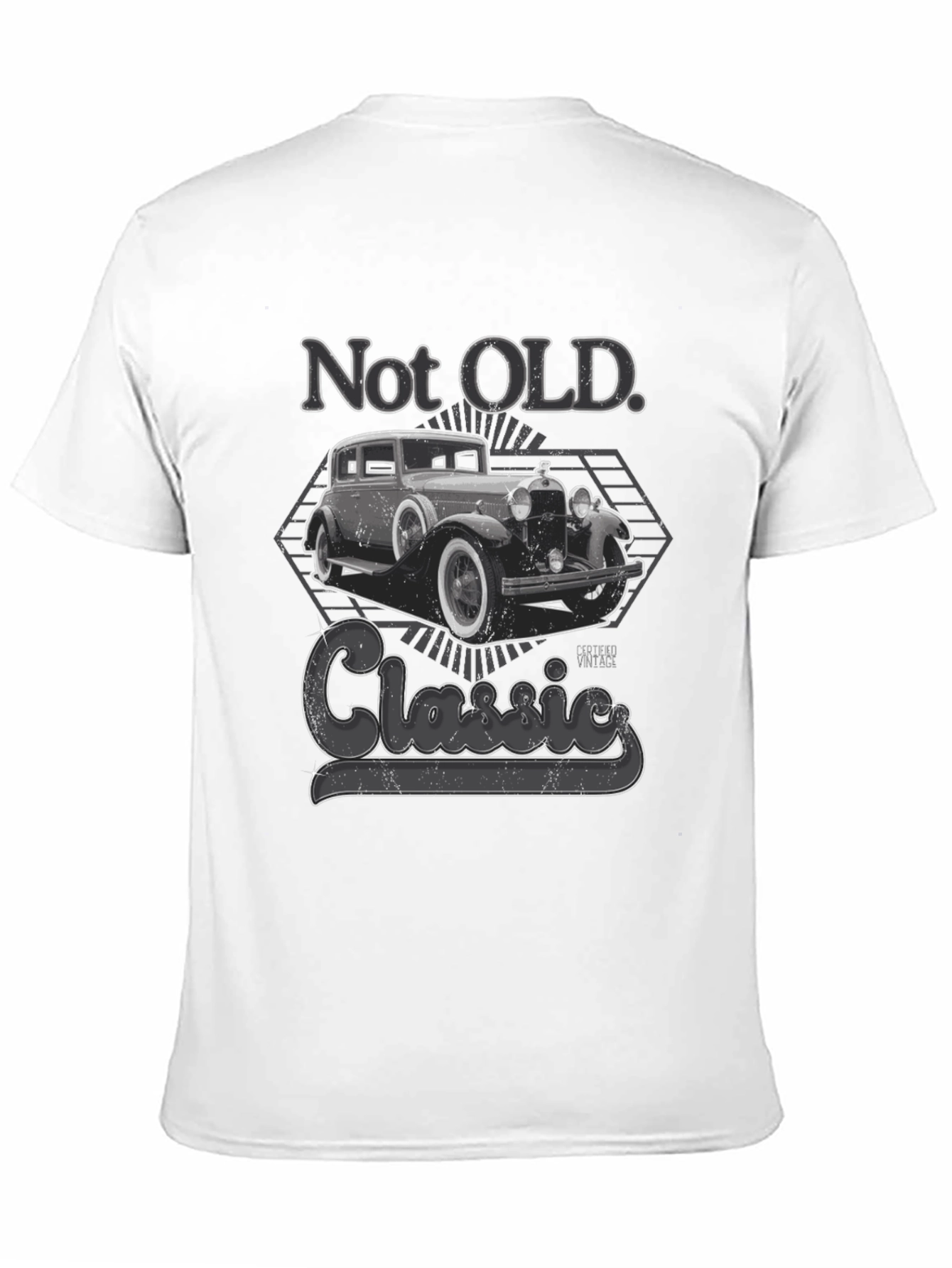 Black Not Old Classic Car T-Shirt view 11