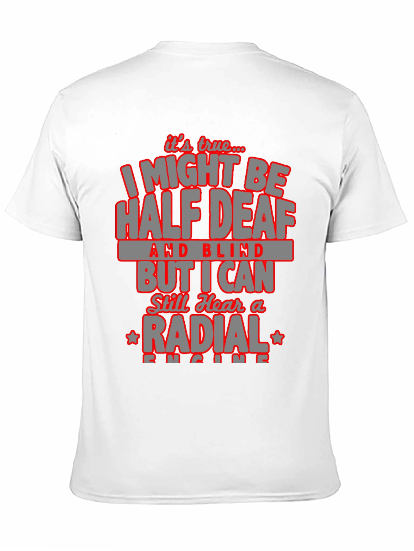 Black Half Deaf and Blind Radial Engine T-Shirt view 11