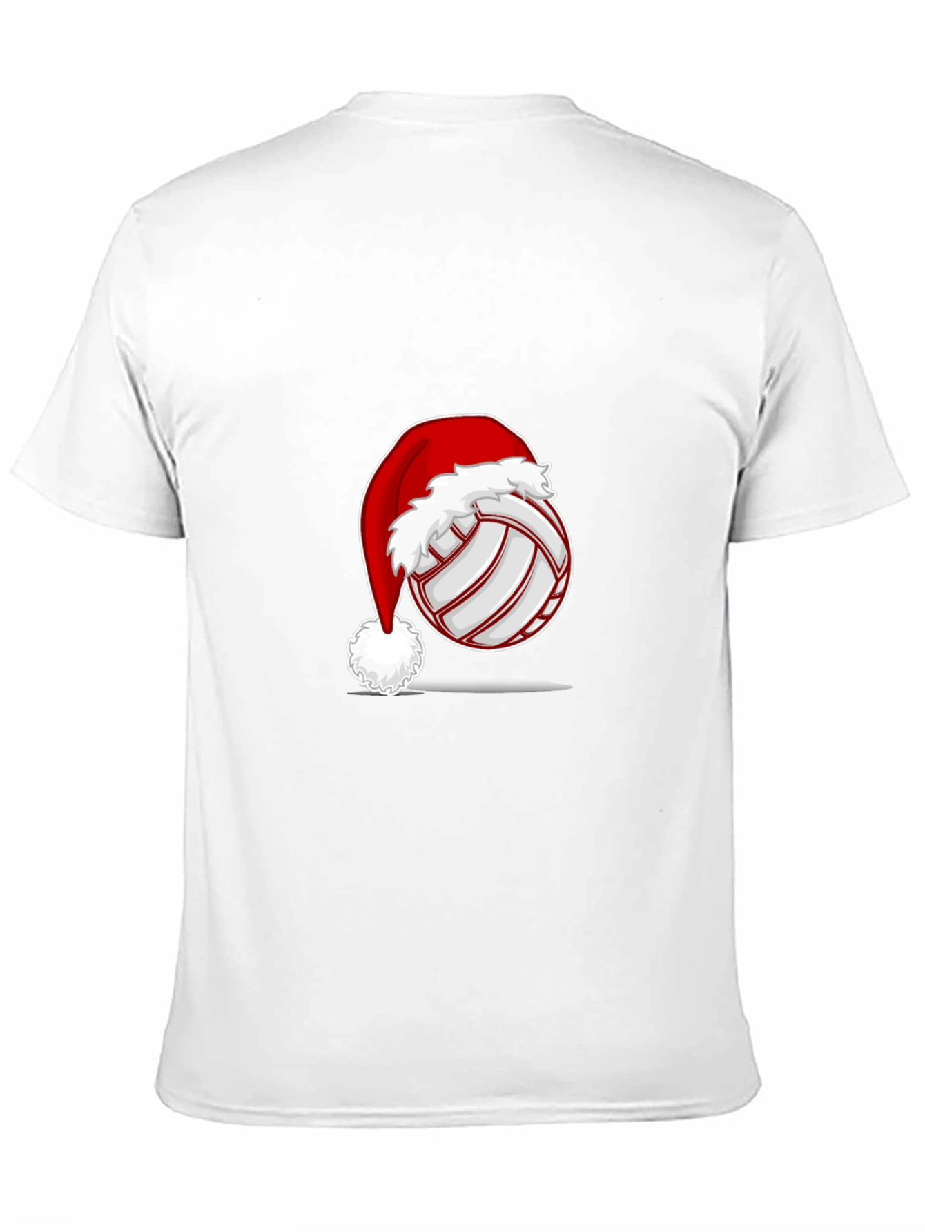 Black Volleyball Santa Hat Graphic Tee view 11