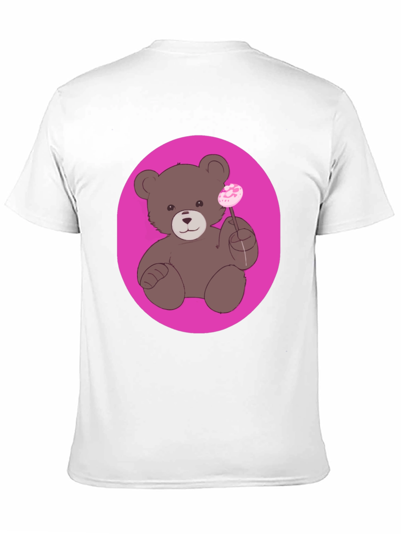 Black Cute Teddy Bear Lollipop Graphic Tee - Unisex view 11