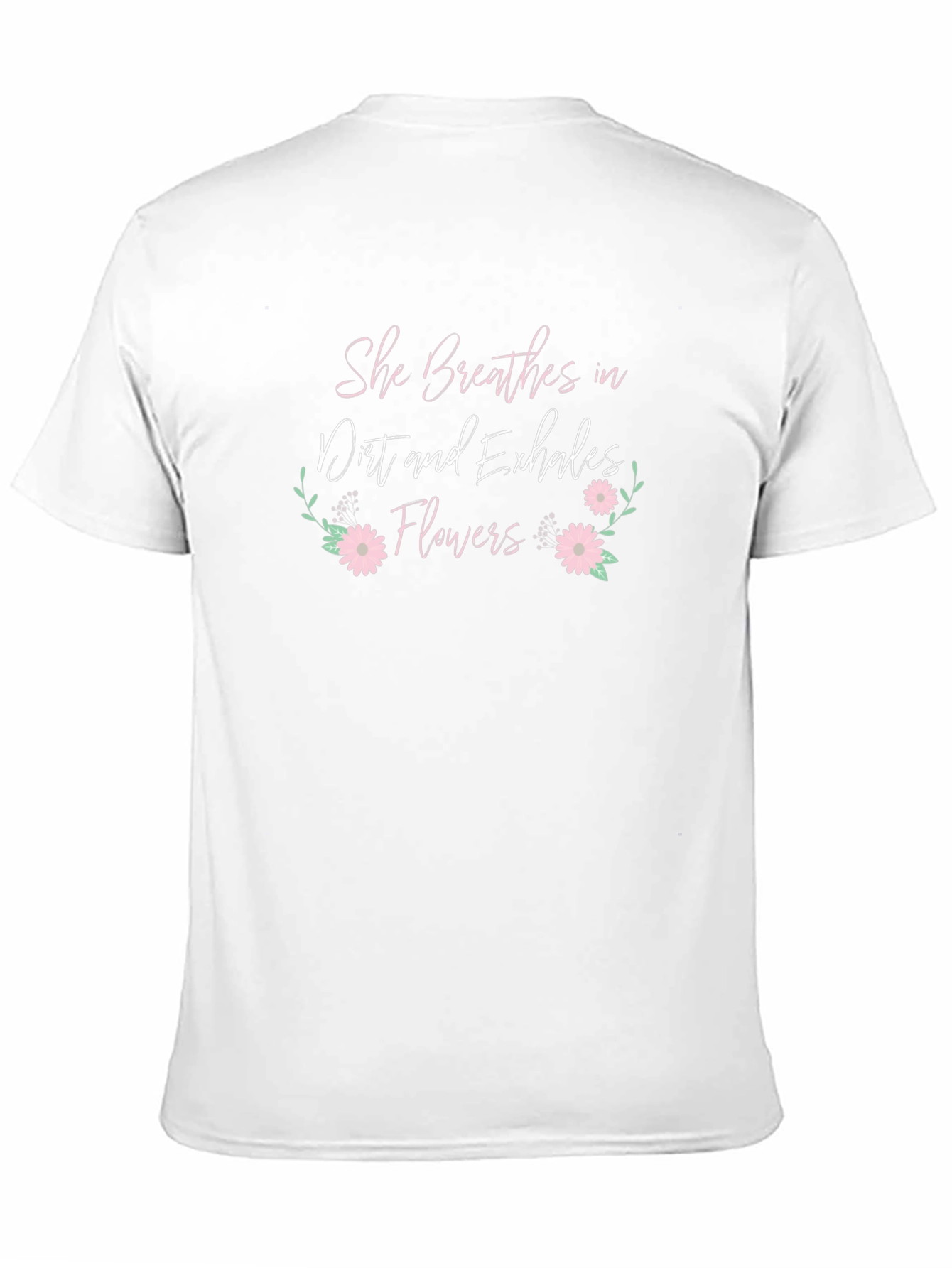 Black She Breathes Dirt Flowers T-Shirt view 11