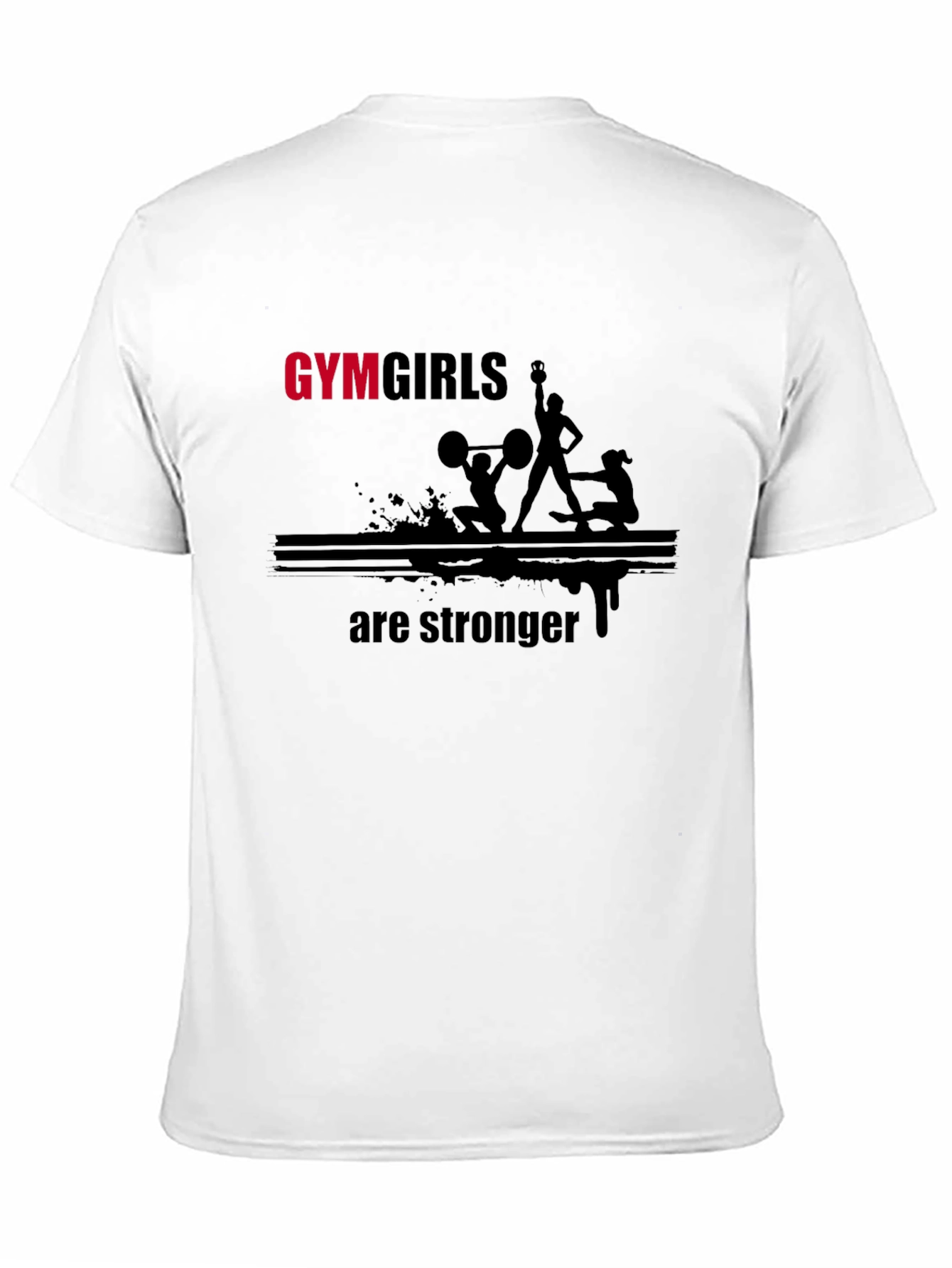 Black Gym Girls are Stronger T-Shirt - Black view 11