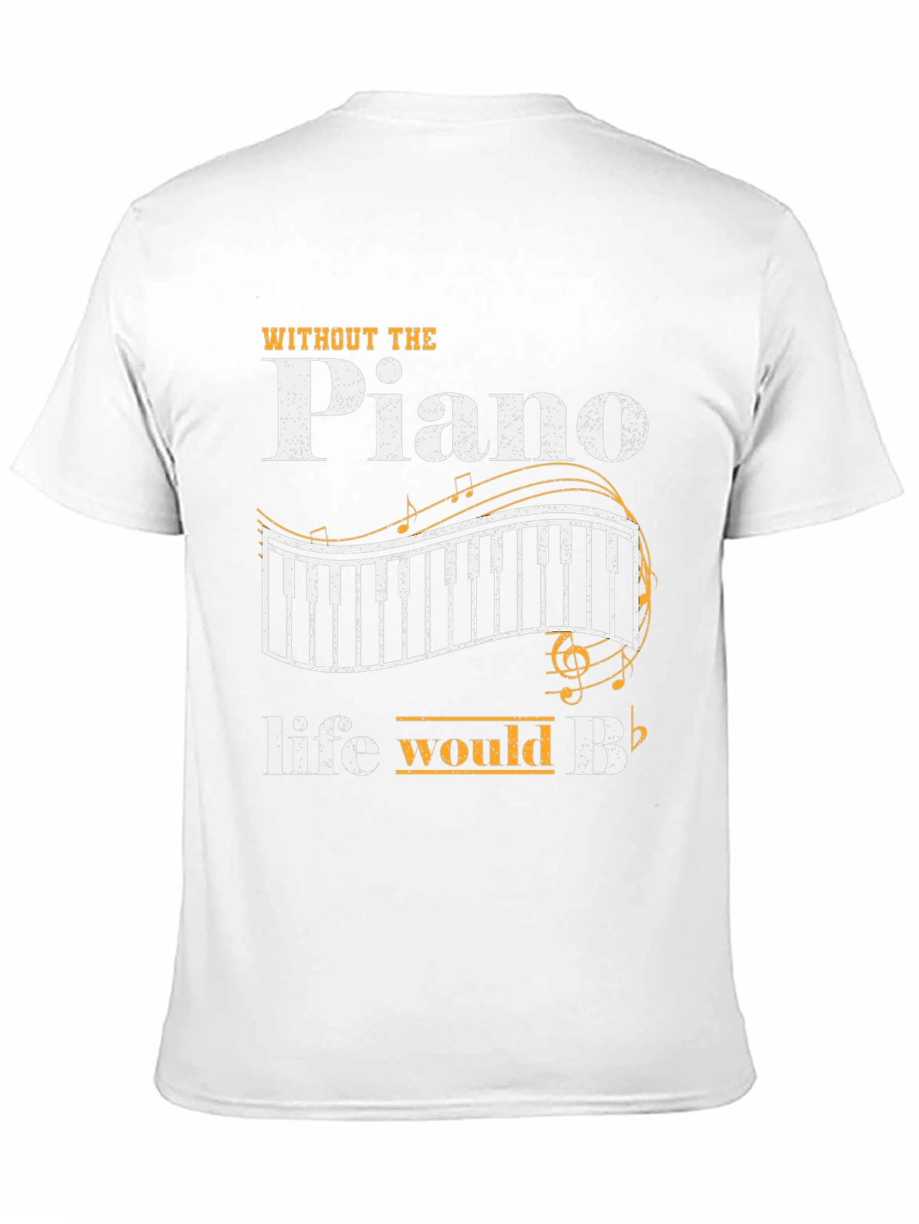 Black Piano Music Lover Black T-Shirt - Life Would Be Flat! view 11