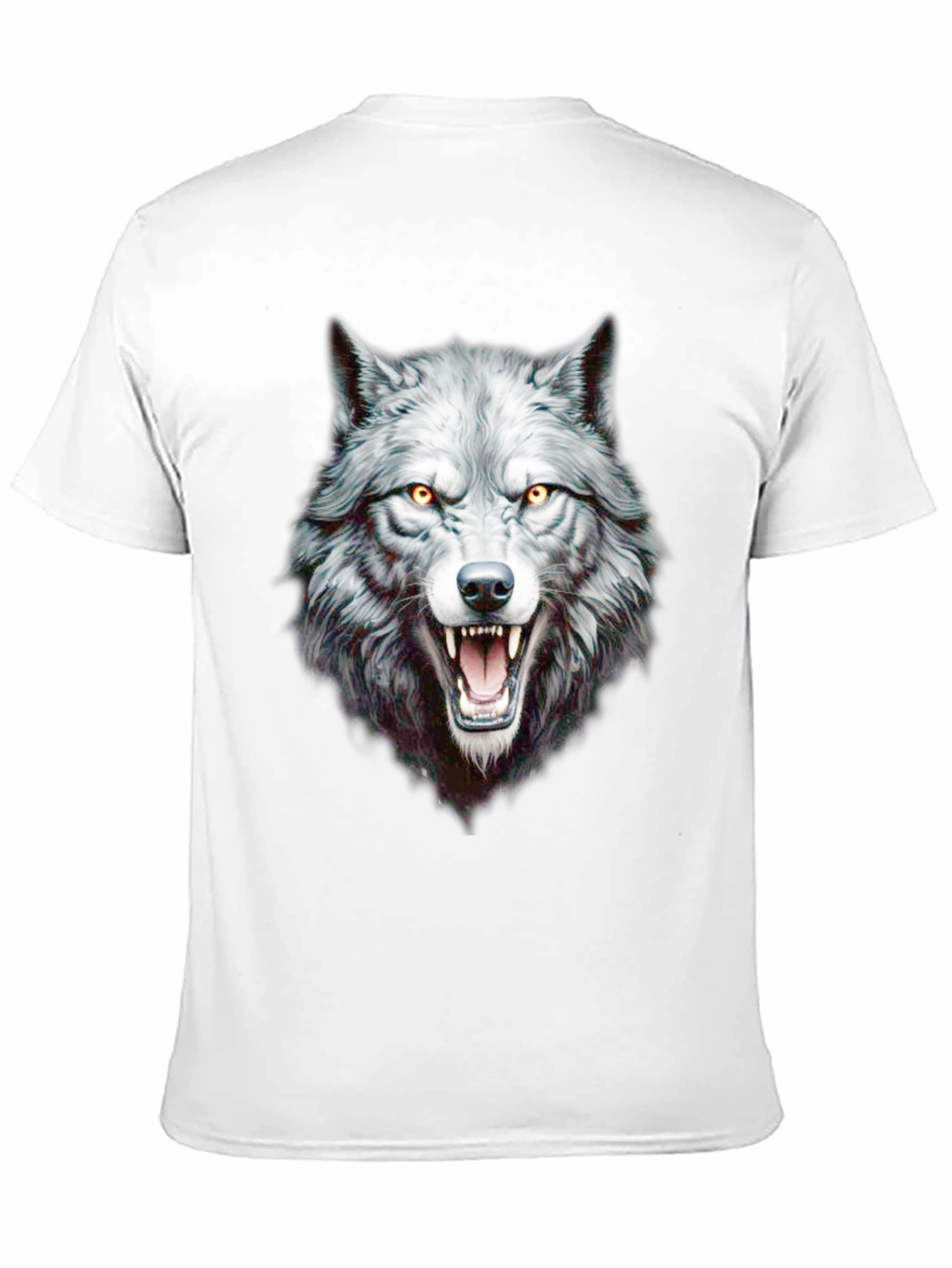 Black Wolf Graphic Print Crew Neck Black T-Shirt view 11