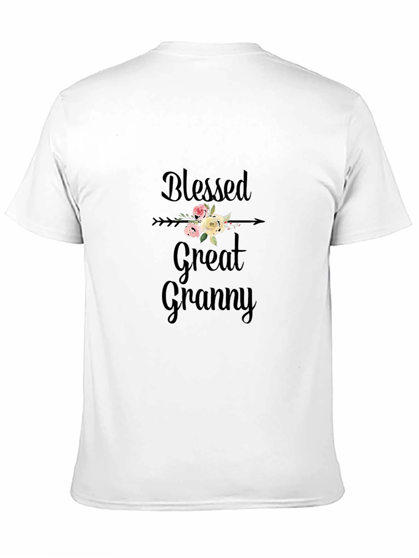 Black Blessed Great Granny T-Shirt - Floral Arrow Design view 11