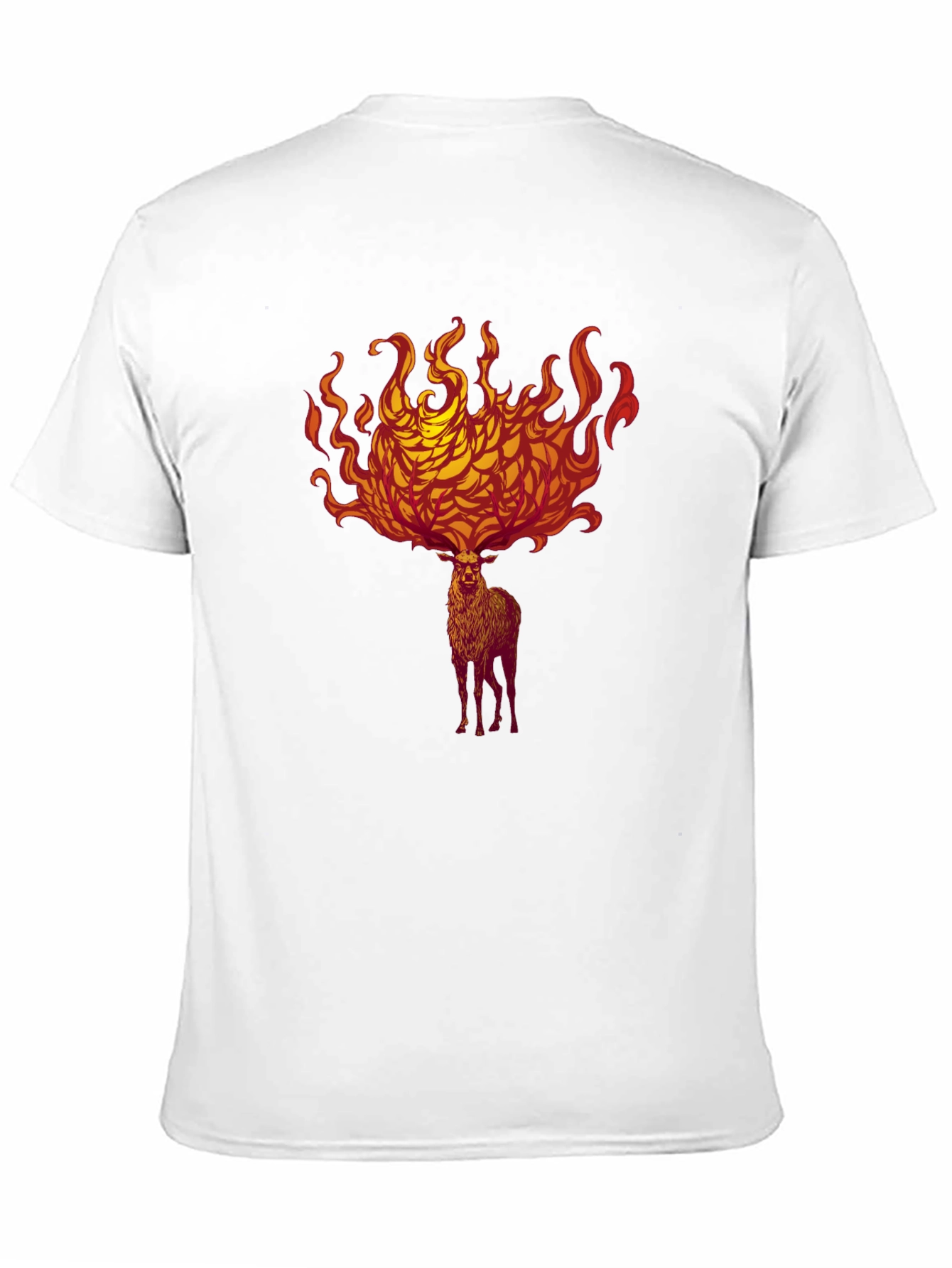 Black Fiery Stag Graphic Tee - Bold Statement Shirt view 11