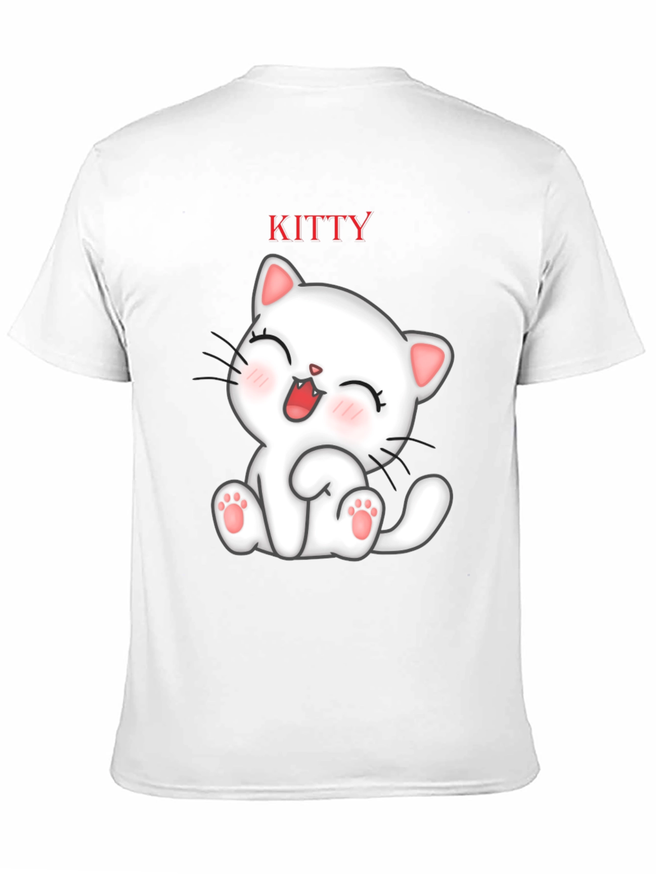 Black Kitty Cat Graphic Tee - Cute Cartoon Cat T-Shirt view 11