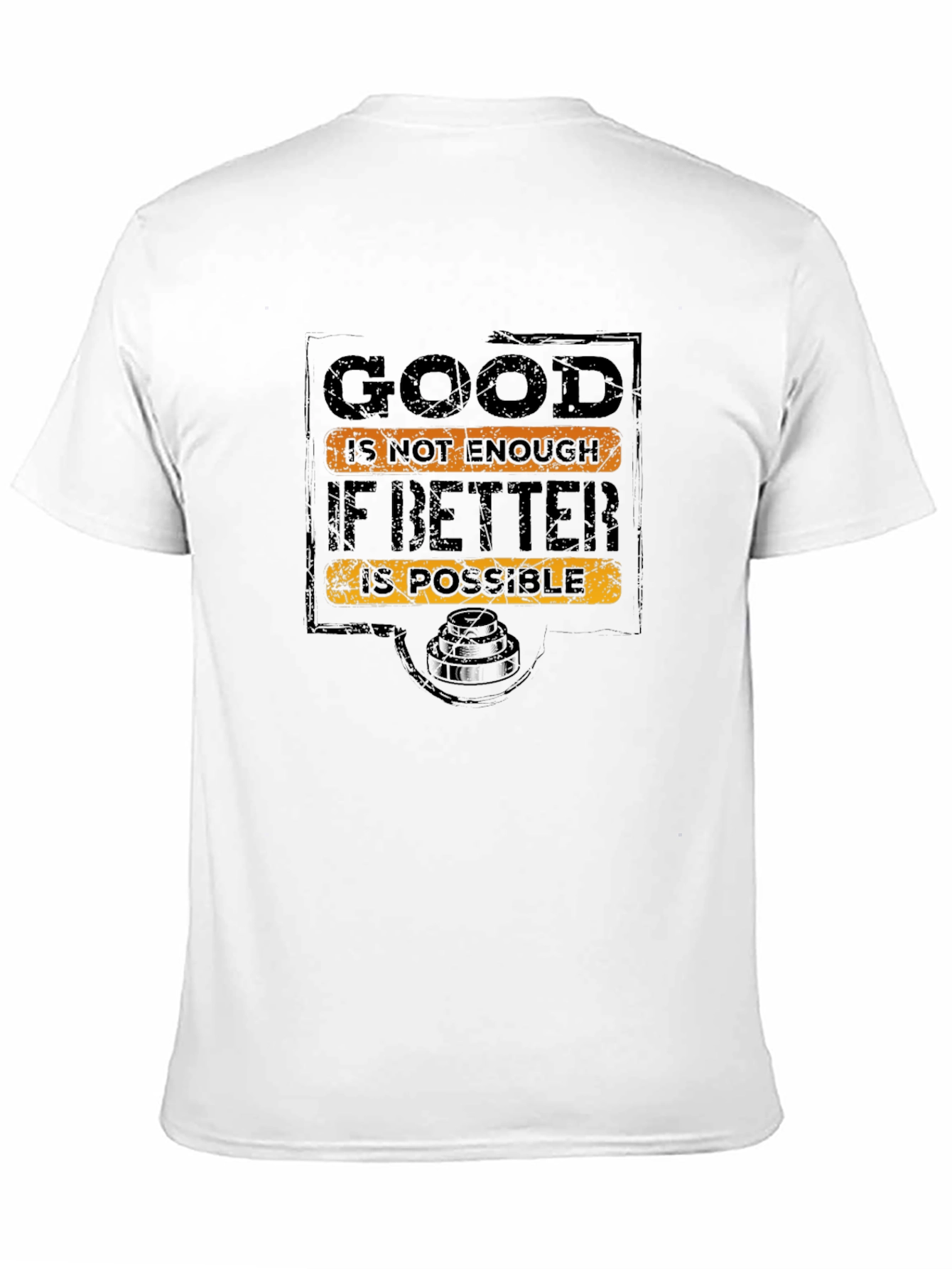 Black Inspirational "Good is Not Enough" Black Graphic T-Shirt view 11