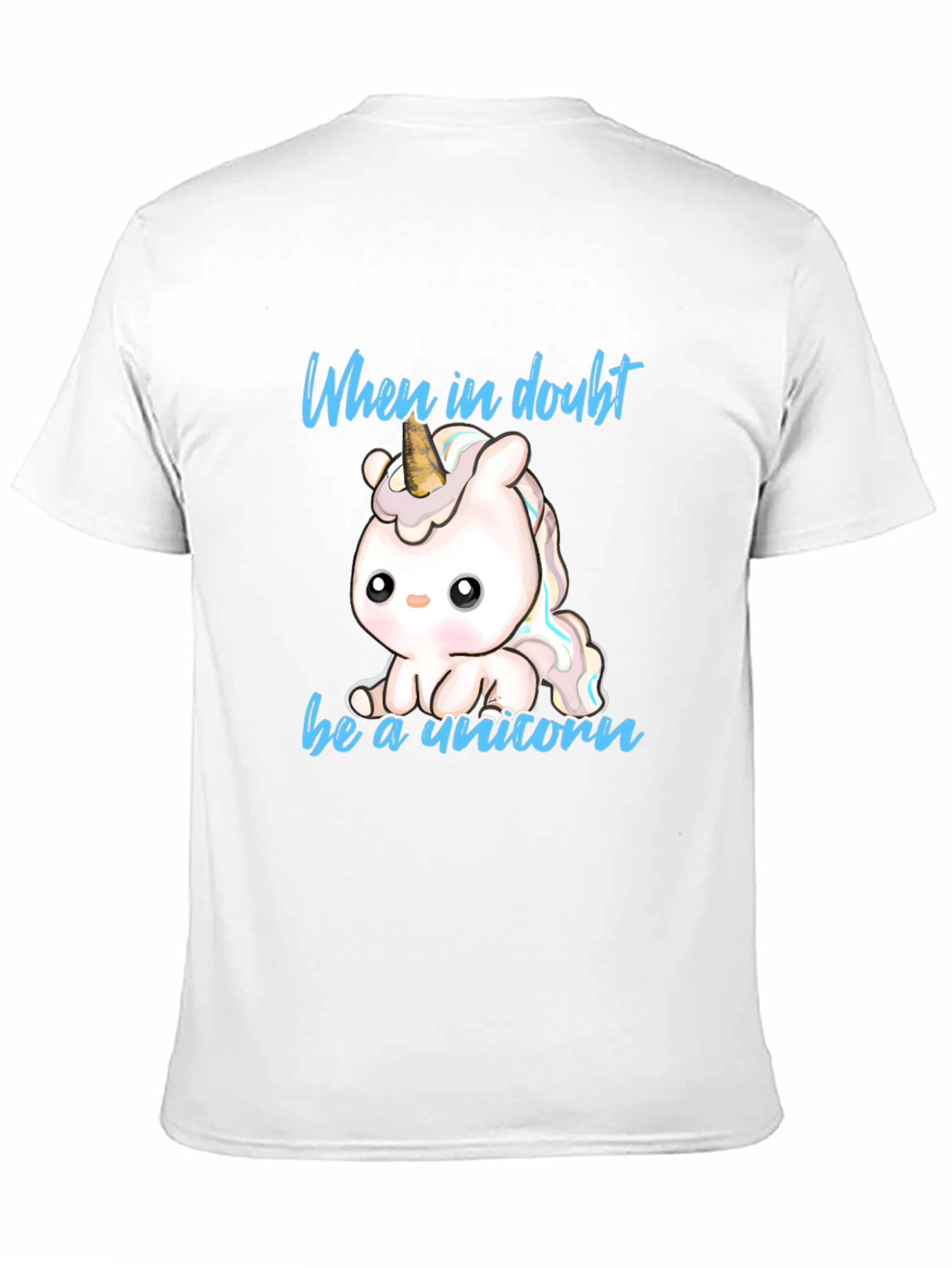 Black Cute Unicorn T-Shirt - When in Doubt Be a Unicorn view 11