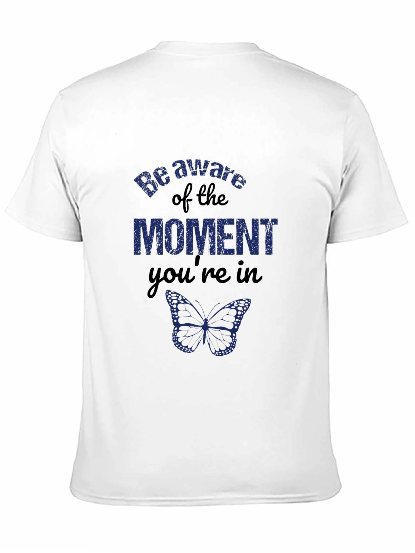 Black Mindful Moment Black Graphic Tee - Butterfly Design view 11