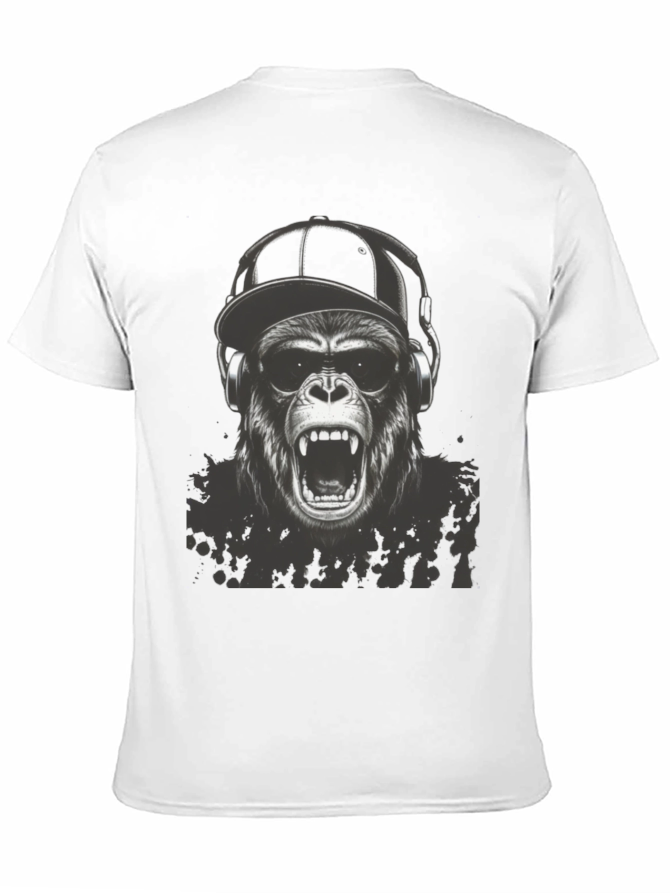 Black Cool Gorilla Graphic Tee view 11