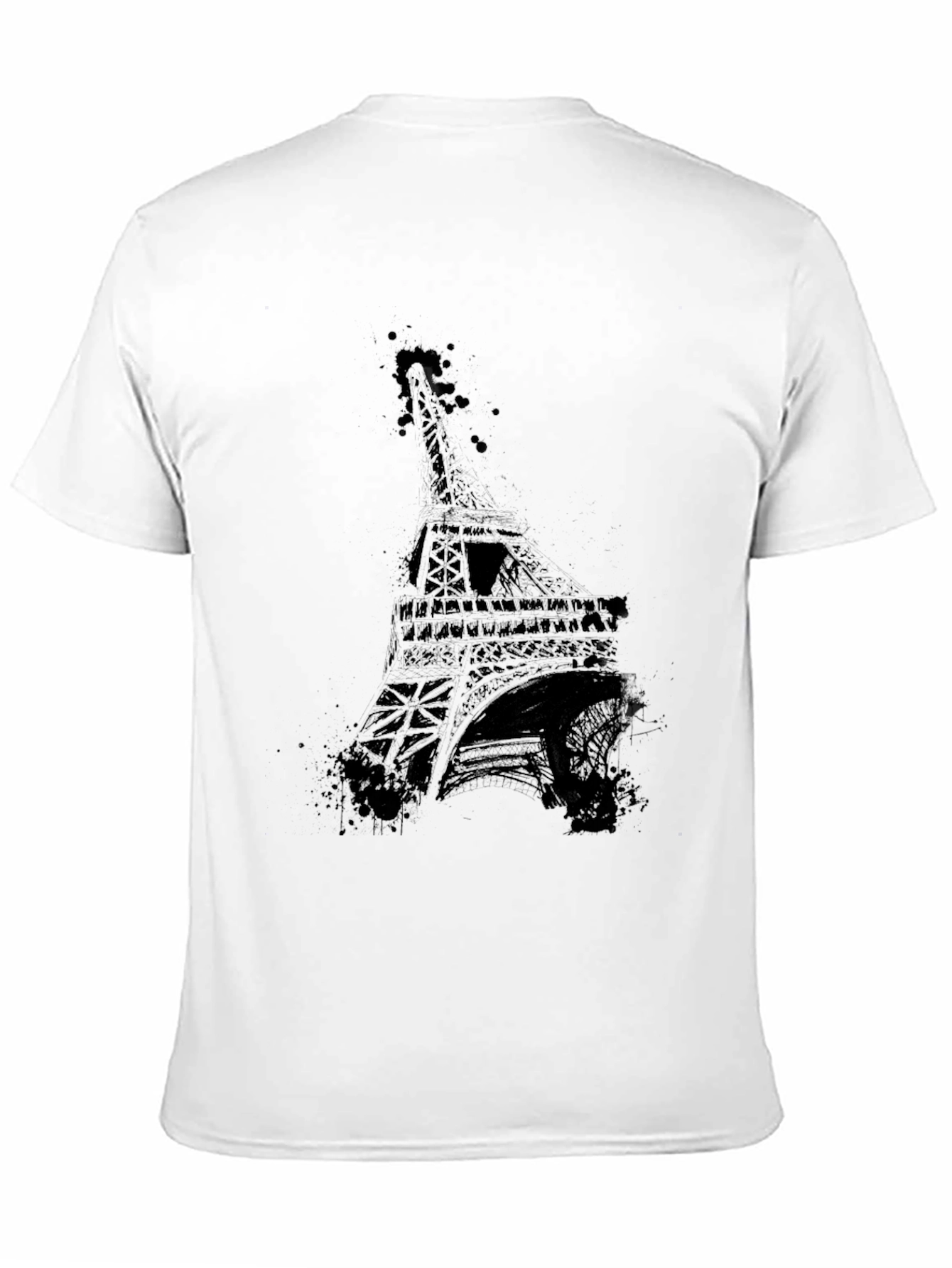 Black Eiffel Tower Graphic Tee - Men's Black T-Shirt view 11