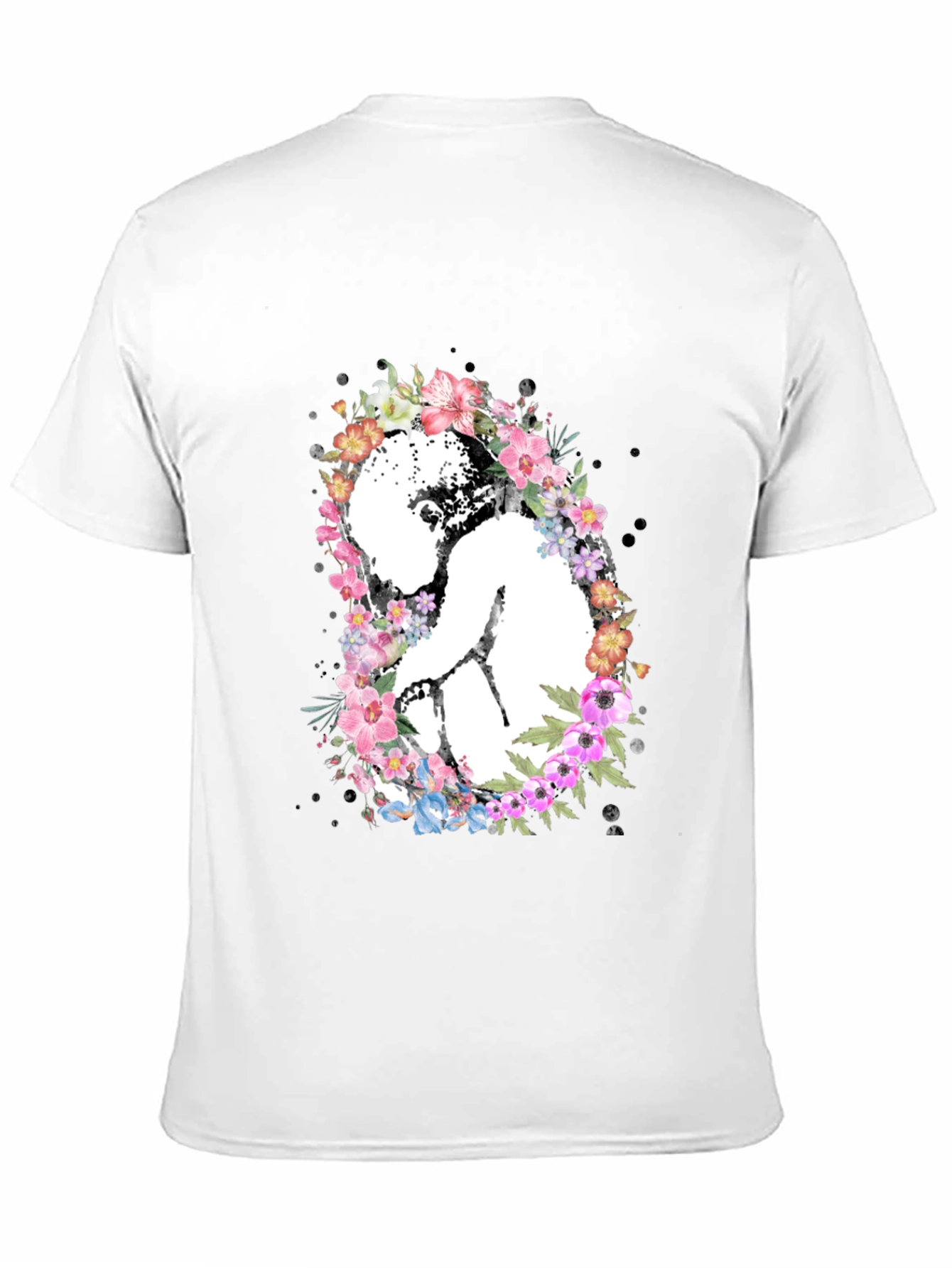 Black Floral Embryo Graphic Tee - Black Unisex T-Shirt view 11