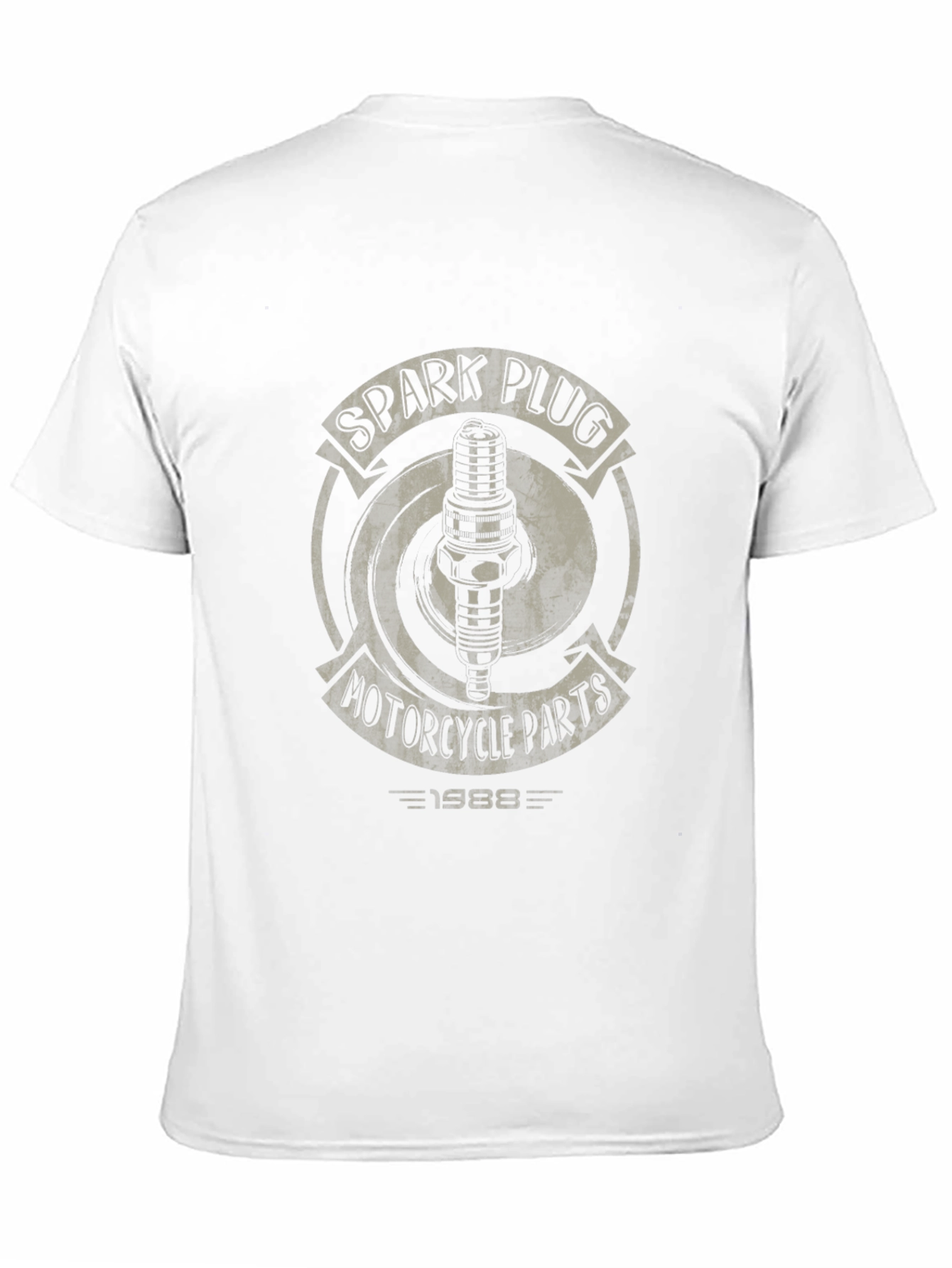 Black Spark Plug Motorcycle Parts Graphic T-Shirt view 11