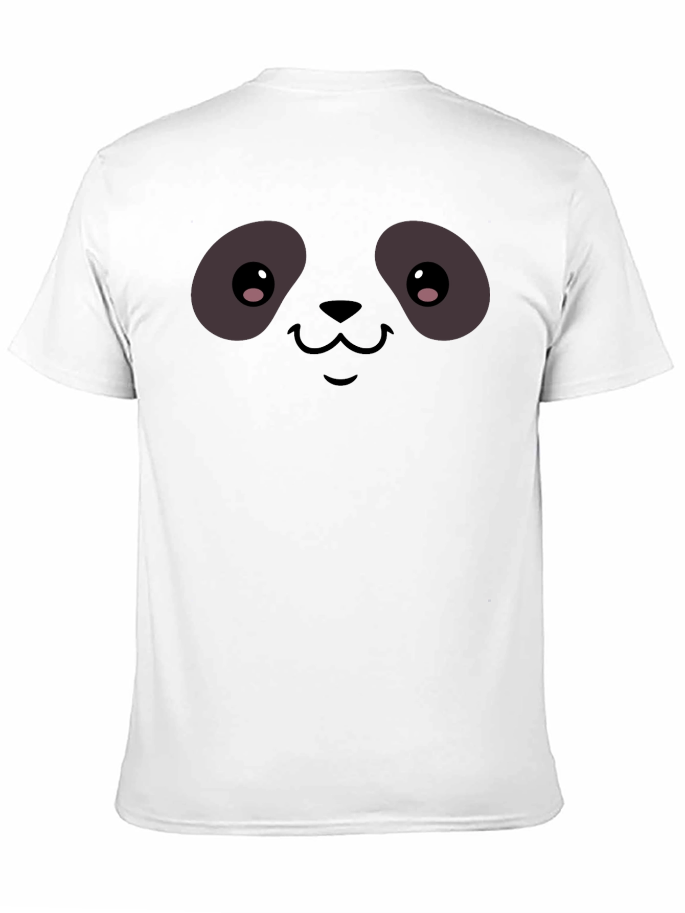 Black Cute Panda Face Graphic T-Shirt - Black view 11