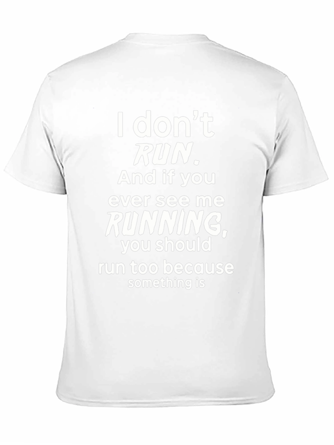 Black Funny "I Don't Run" Graphic Tee - Black view 11