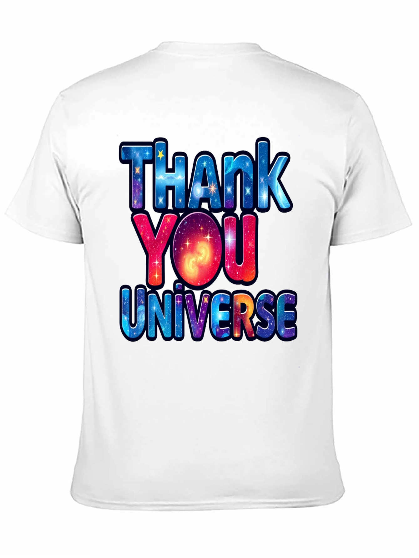 Black Thank You Universe Graphic T-Shirt view 11