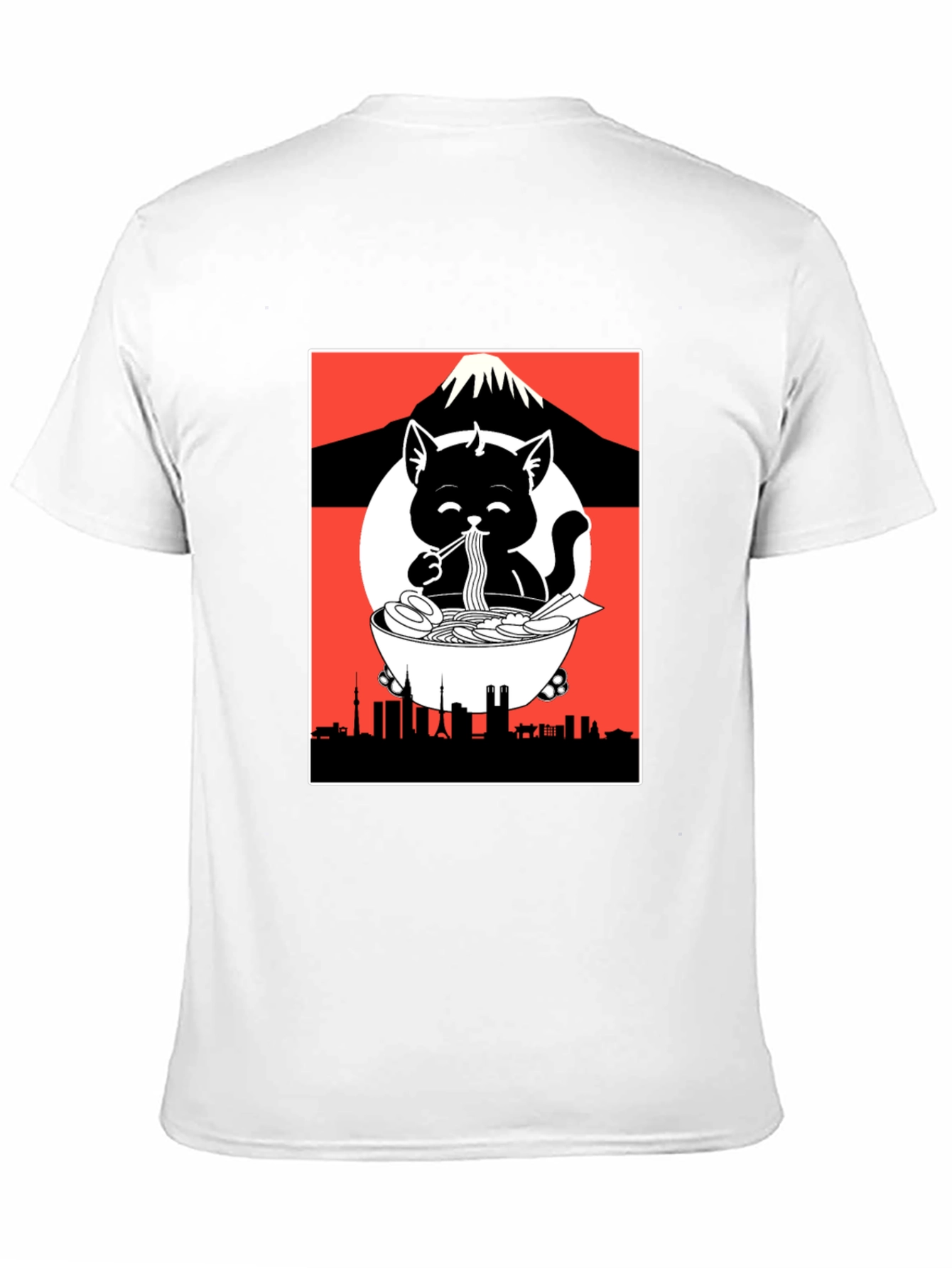 Black Ramen Cat Graphic Tee view 11