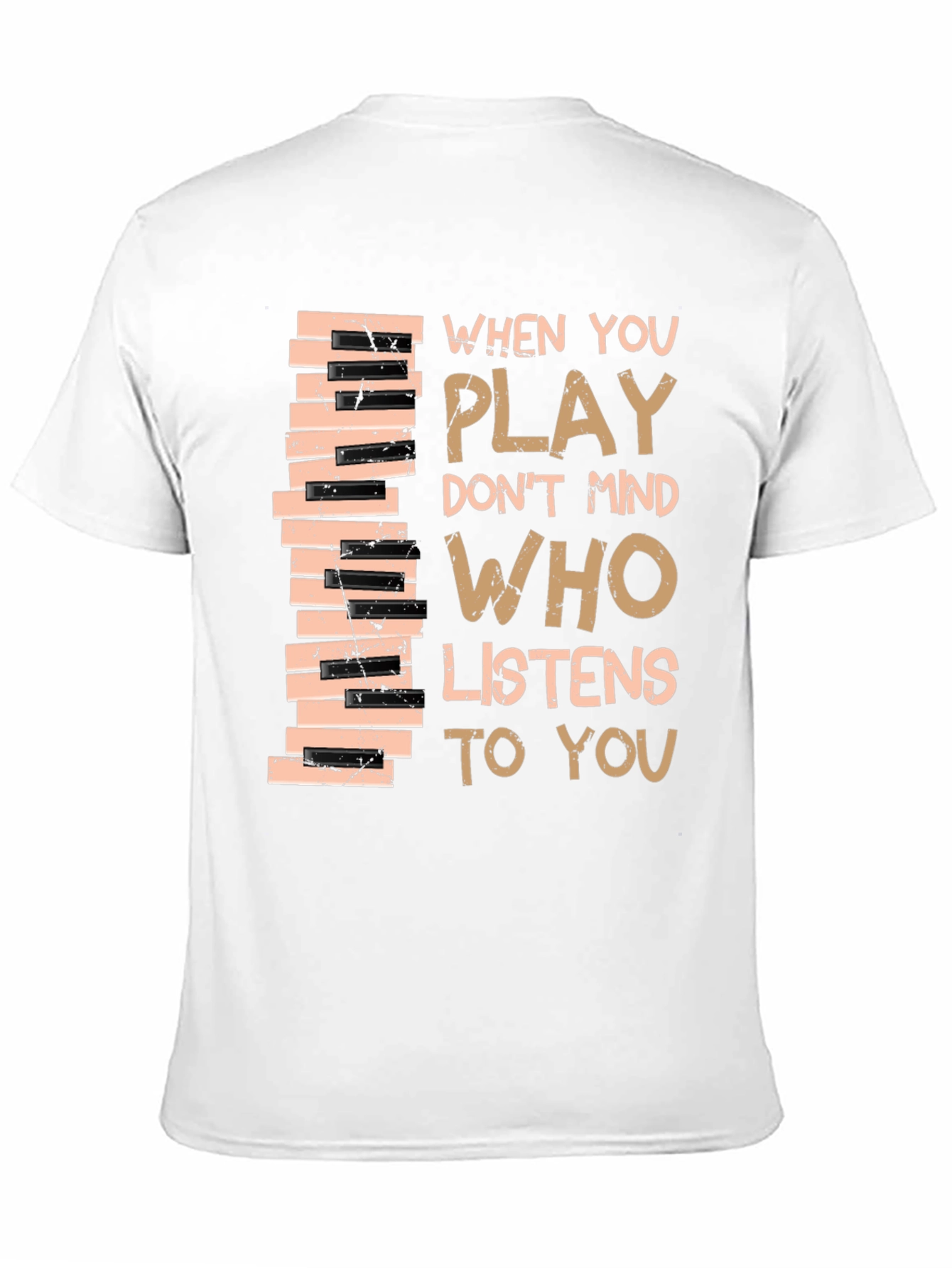 Black Piano Keys T-Shirt - Musical Inspiration view 11