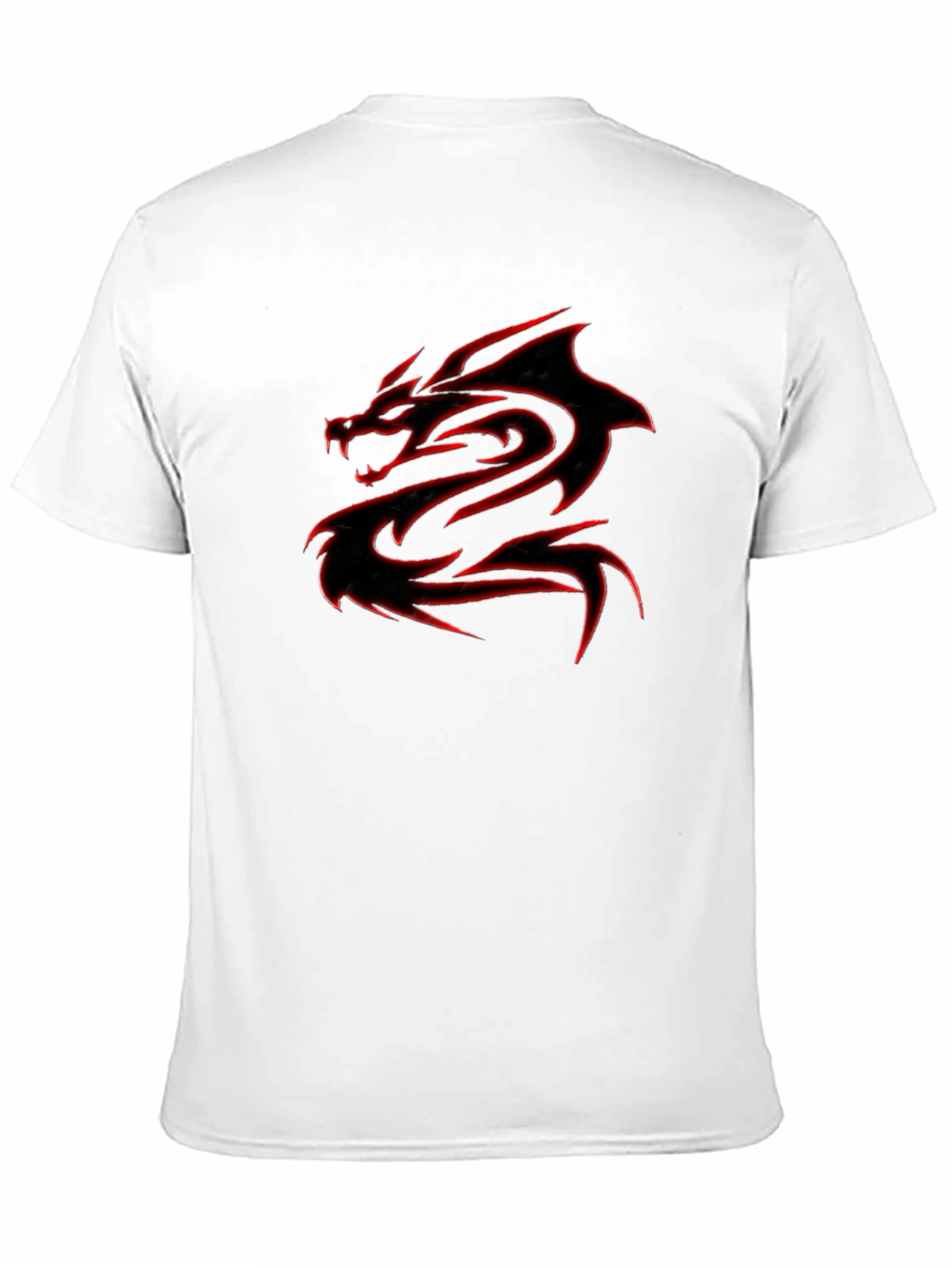 Black T-Shirt with Red Dragon Graphic - 11