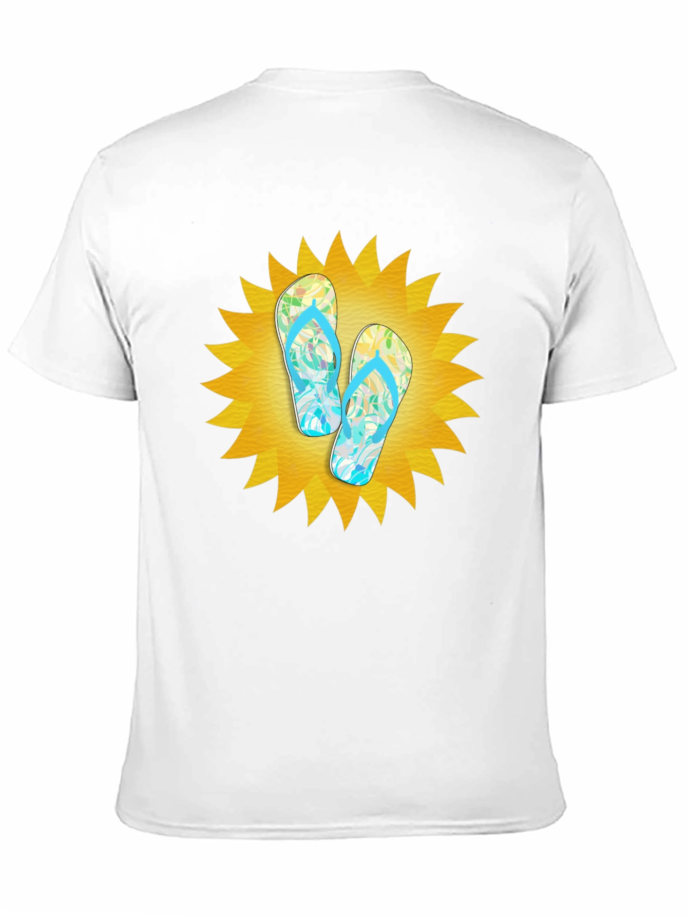 Black Summer Flip Flops Graphic Black T-Shirt view 11