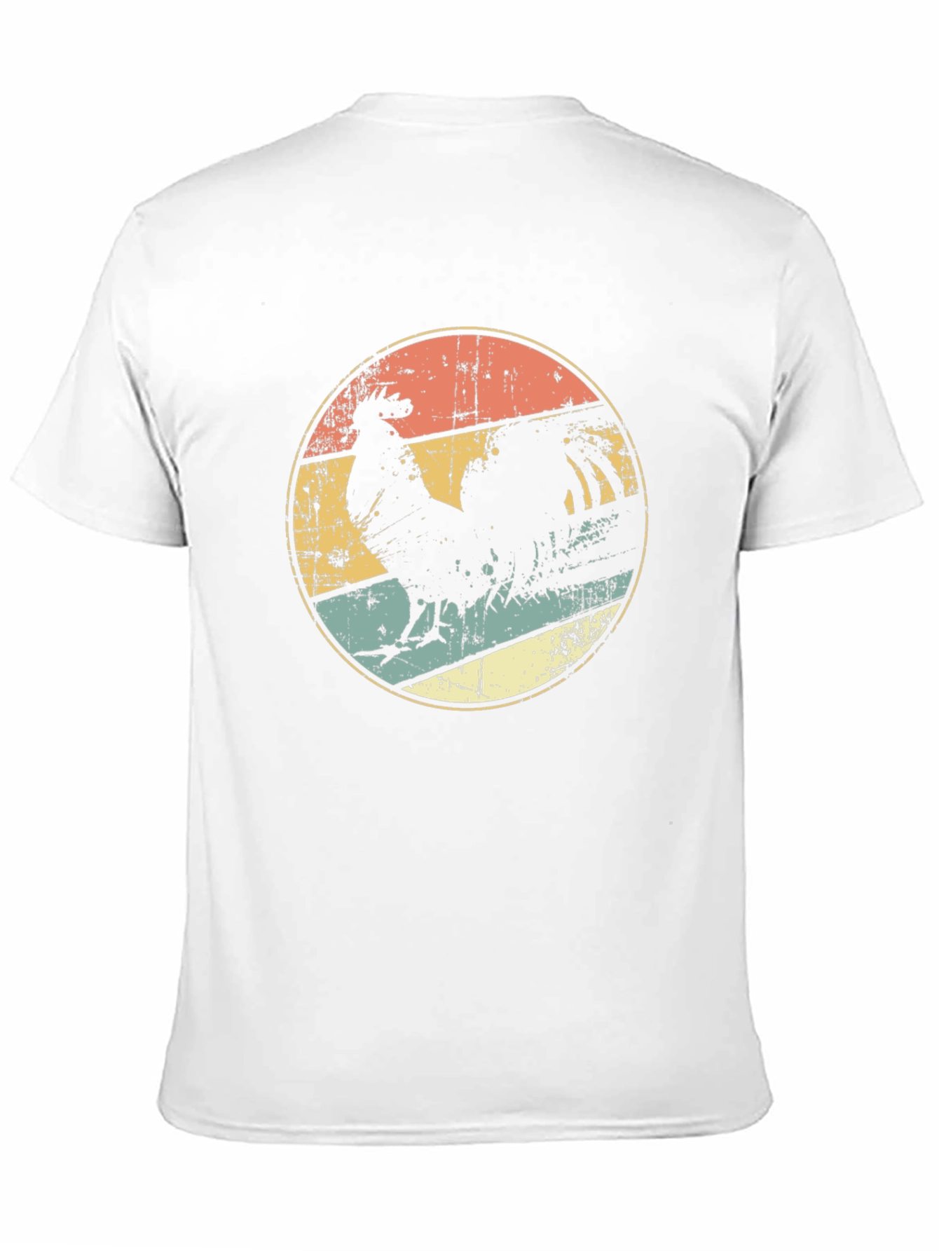 Black Retro Rooster Graphic Tee - Men's Vintage Style T-Shirt view 11