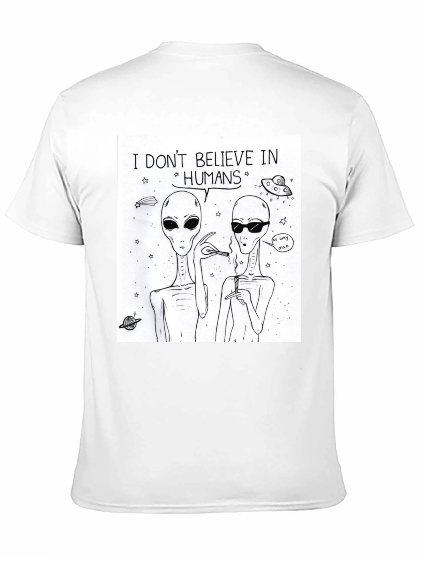 Black I Don't Believe In Humans Graphic Tee view 11