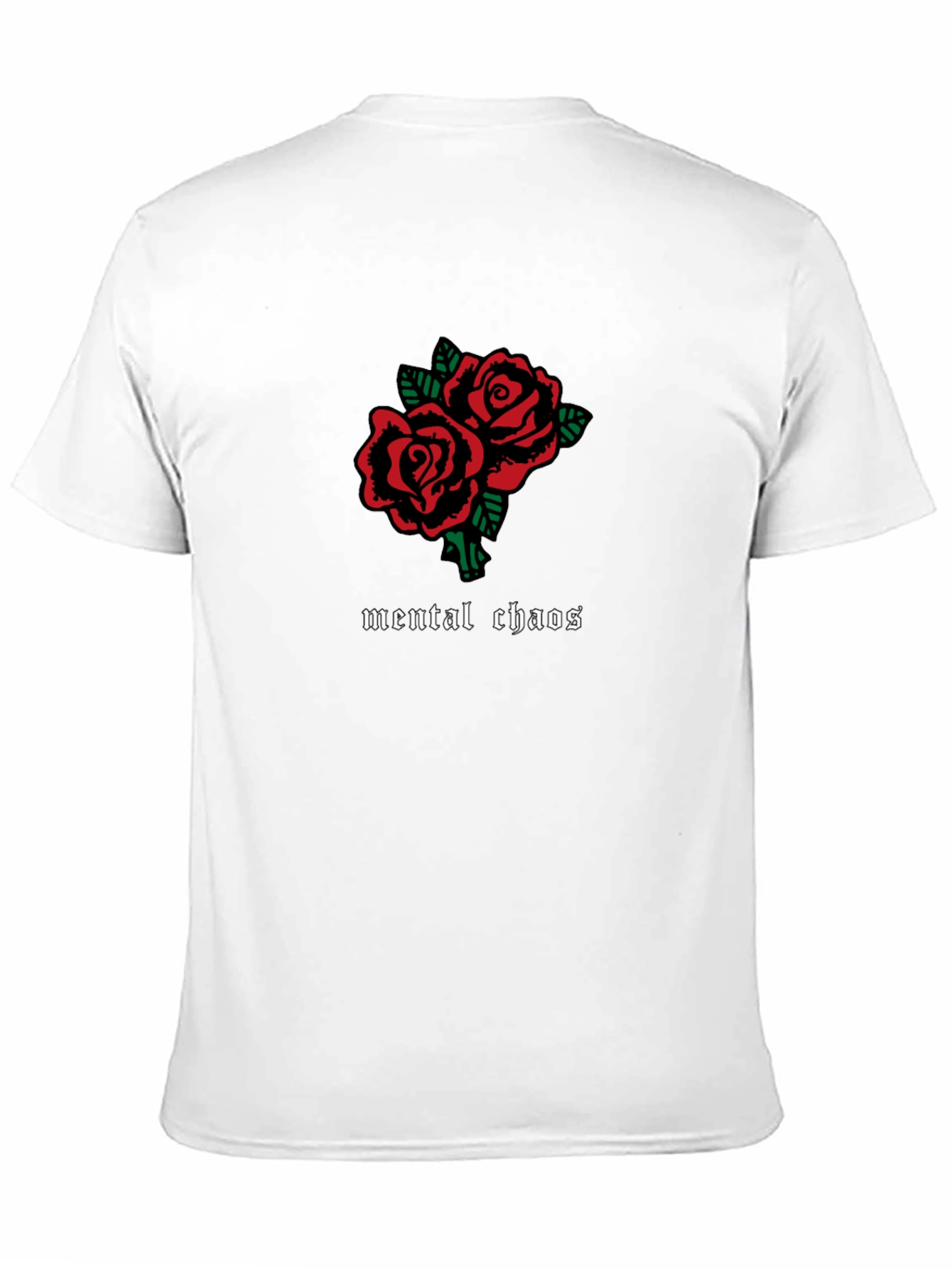 Black Mental Chaos Rose Graphic Black T-Shirt view 11