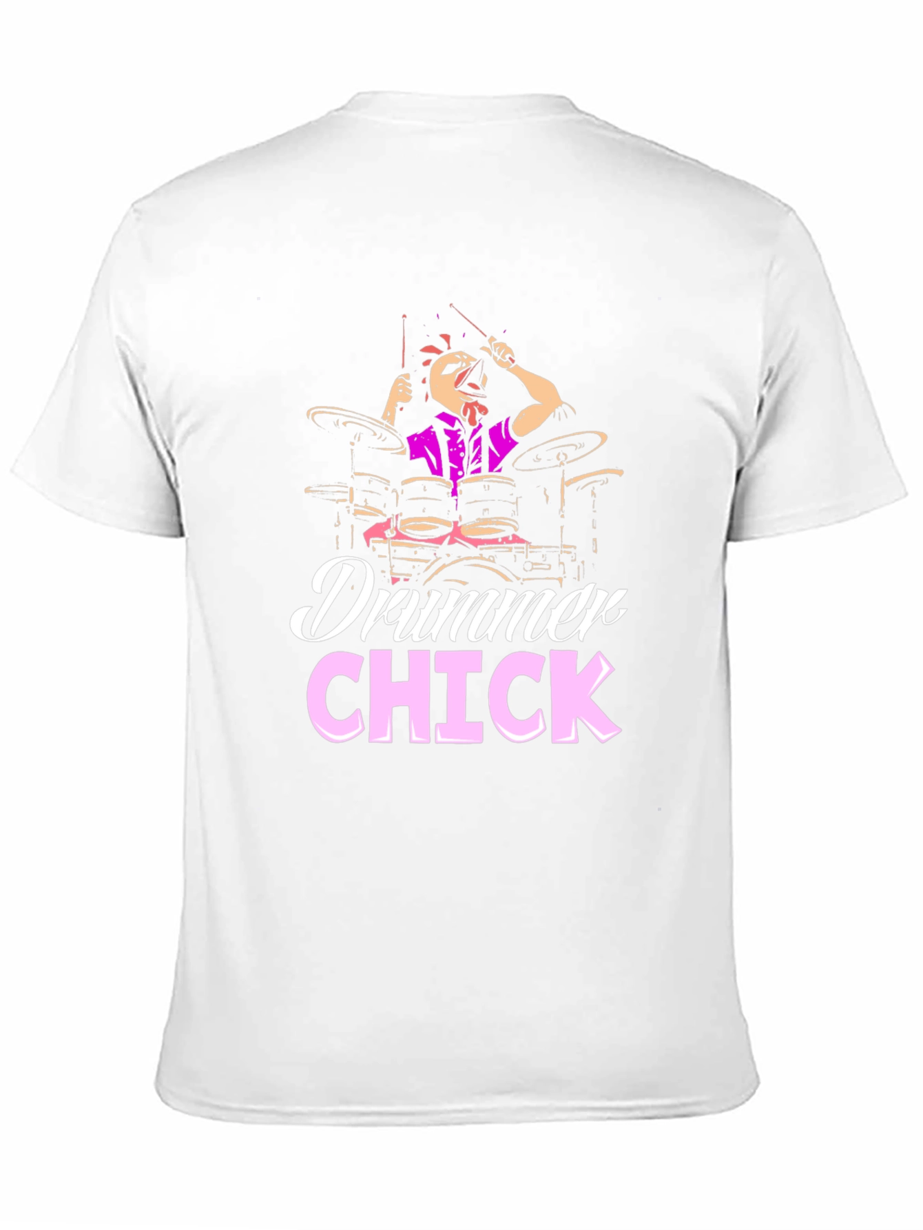 Black Drummer Chick T-Shirt - Music Lover Tee view 11
