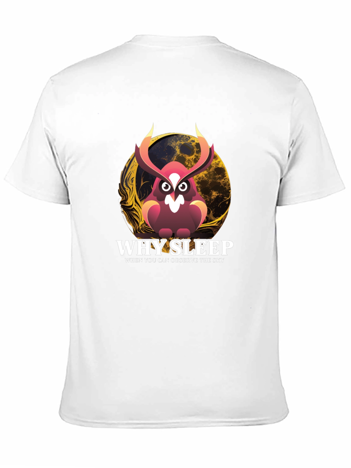 Black Why Sleep? Owl Graphic Tee - Observe the Sky T-Shirt view 11