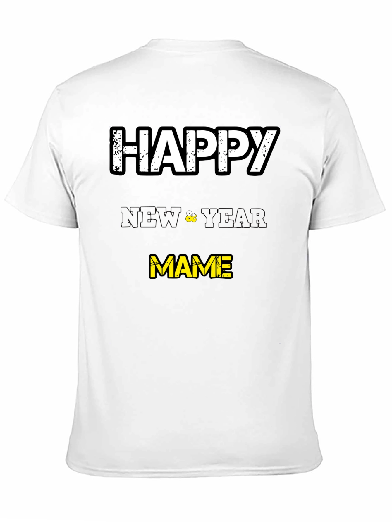 Black Happy New Year Mame T-Shirt - Black view 11