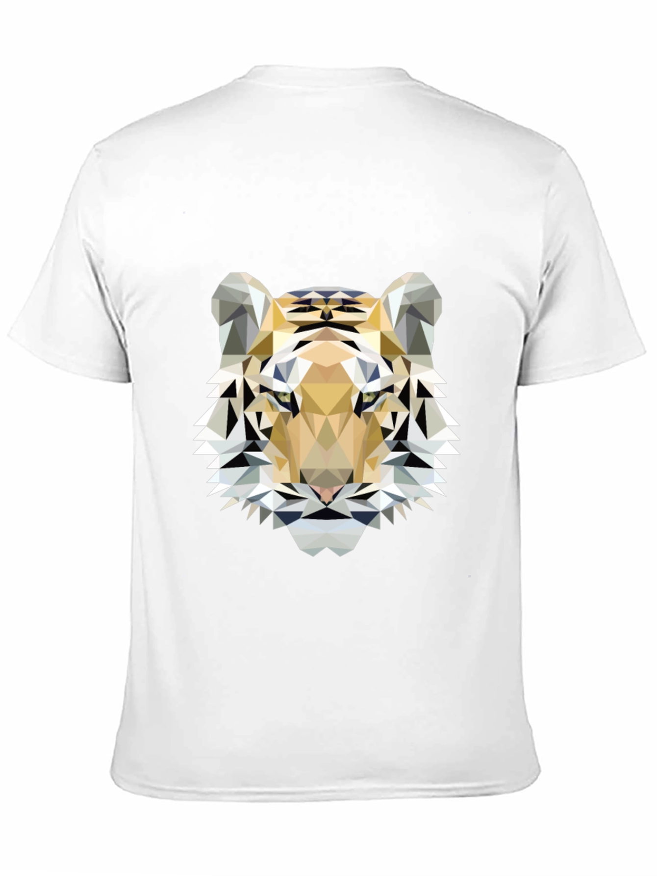 Black Geometric Tiger Print Black T-Shirt view 11
